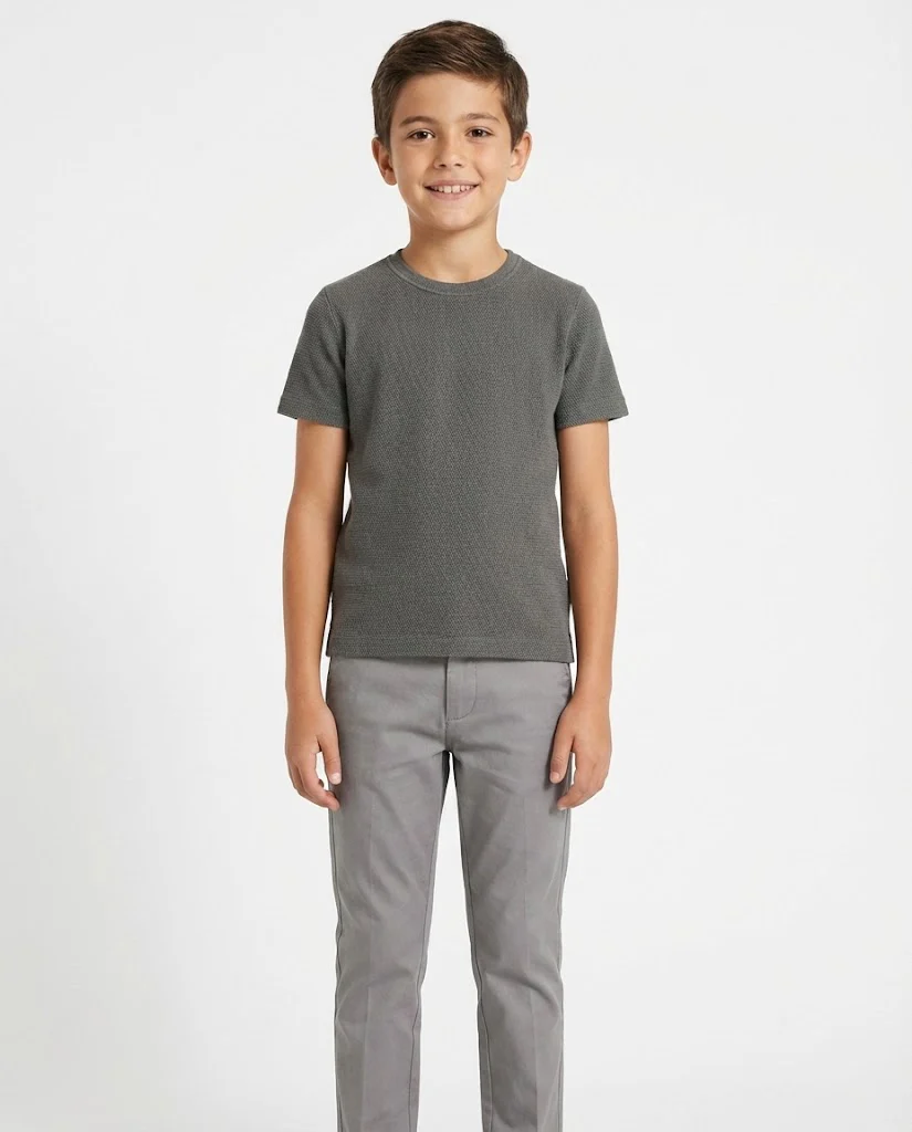 Boys Jaqured Half Sleeves T-shirt - Image 2