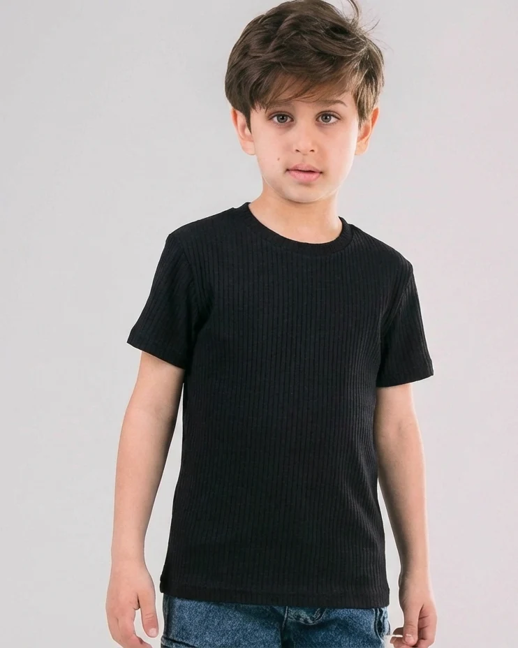 Boys Jaqured Half Sleeves T-shirt - Image 3