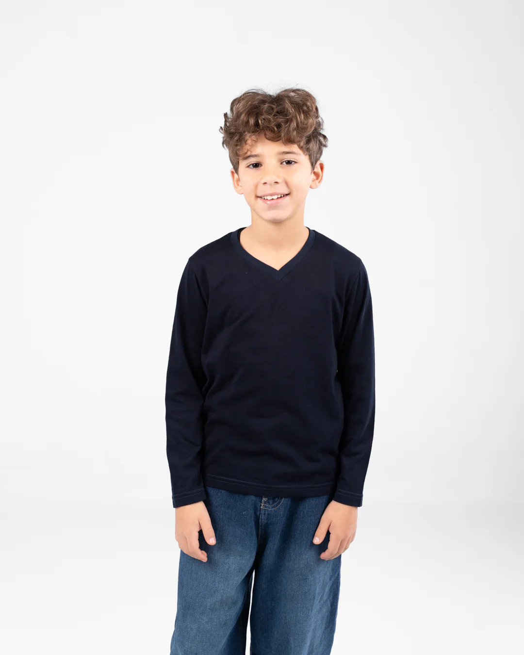 Boys long-sleeve V-neck t-shirt