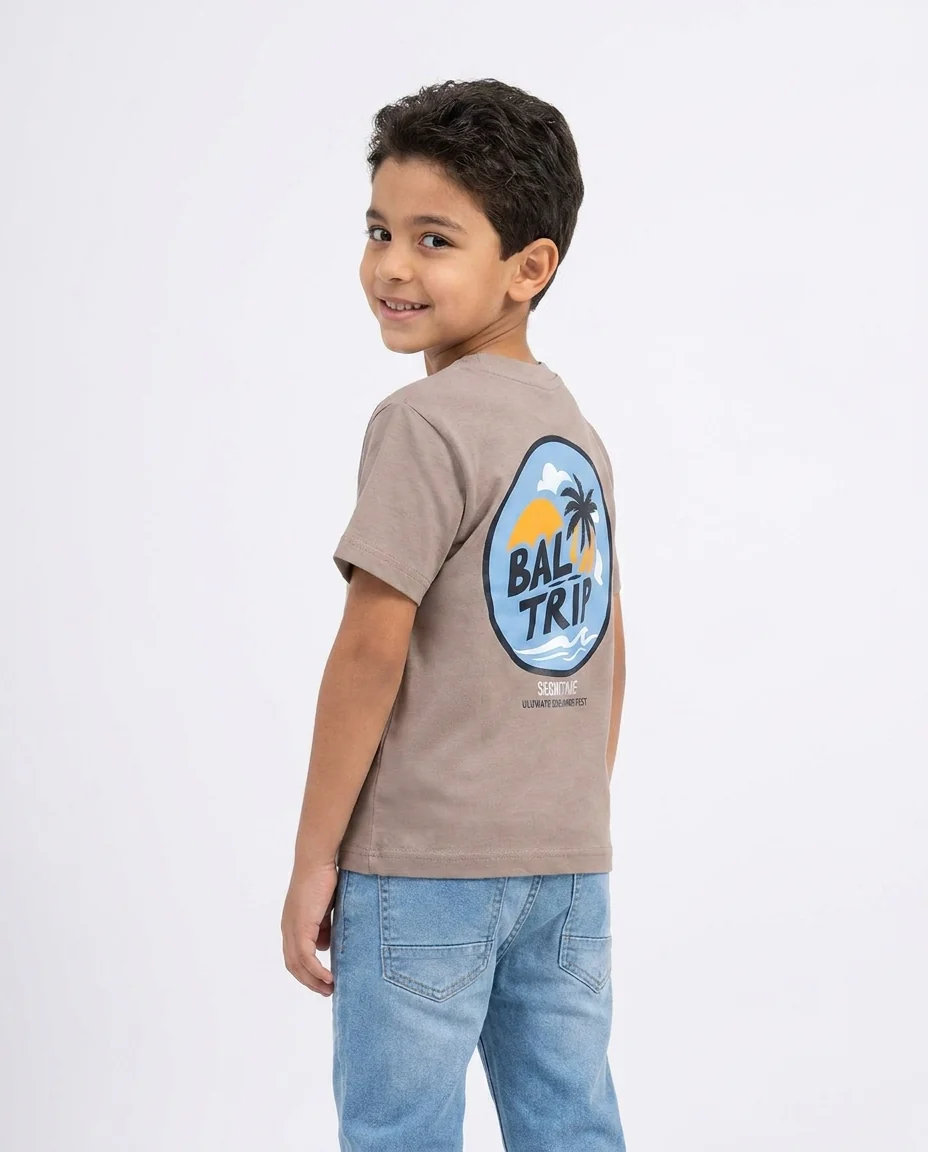 Boys Printed Bali Trip Half Sleeves T-shirt - Image 2