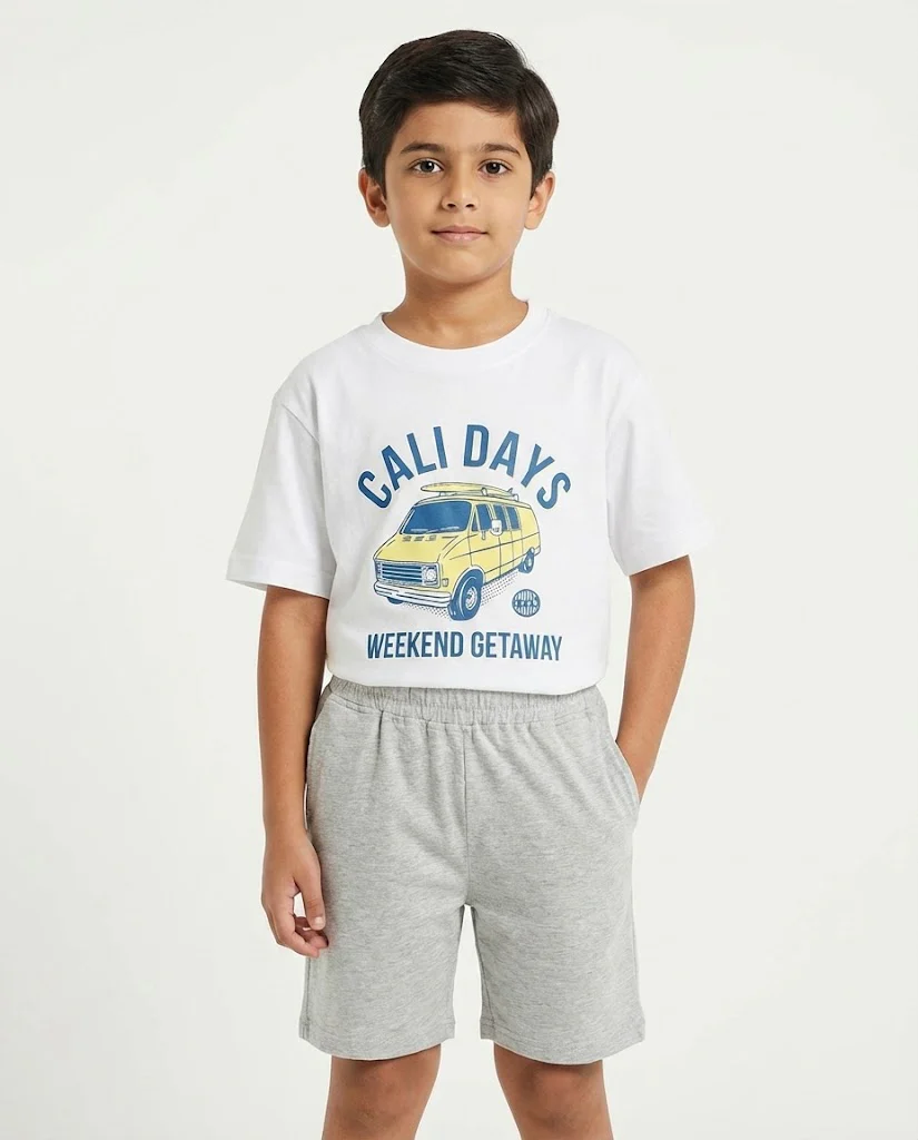 Boys Printed Cali Days Half Sleeves Pyjama - Image 2