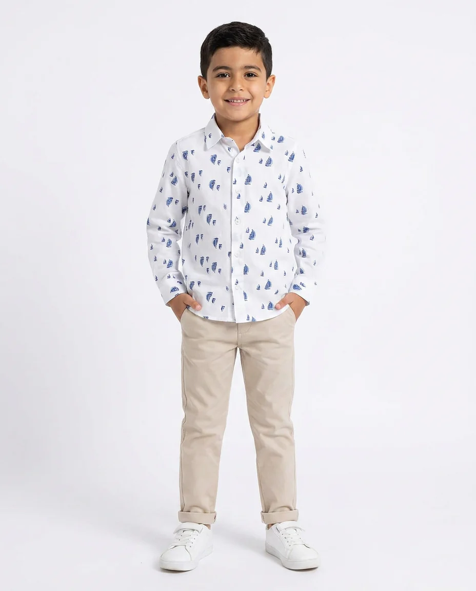 Boys Printed Long Sleeves Casual Shirt - Image 3