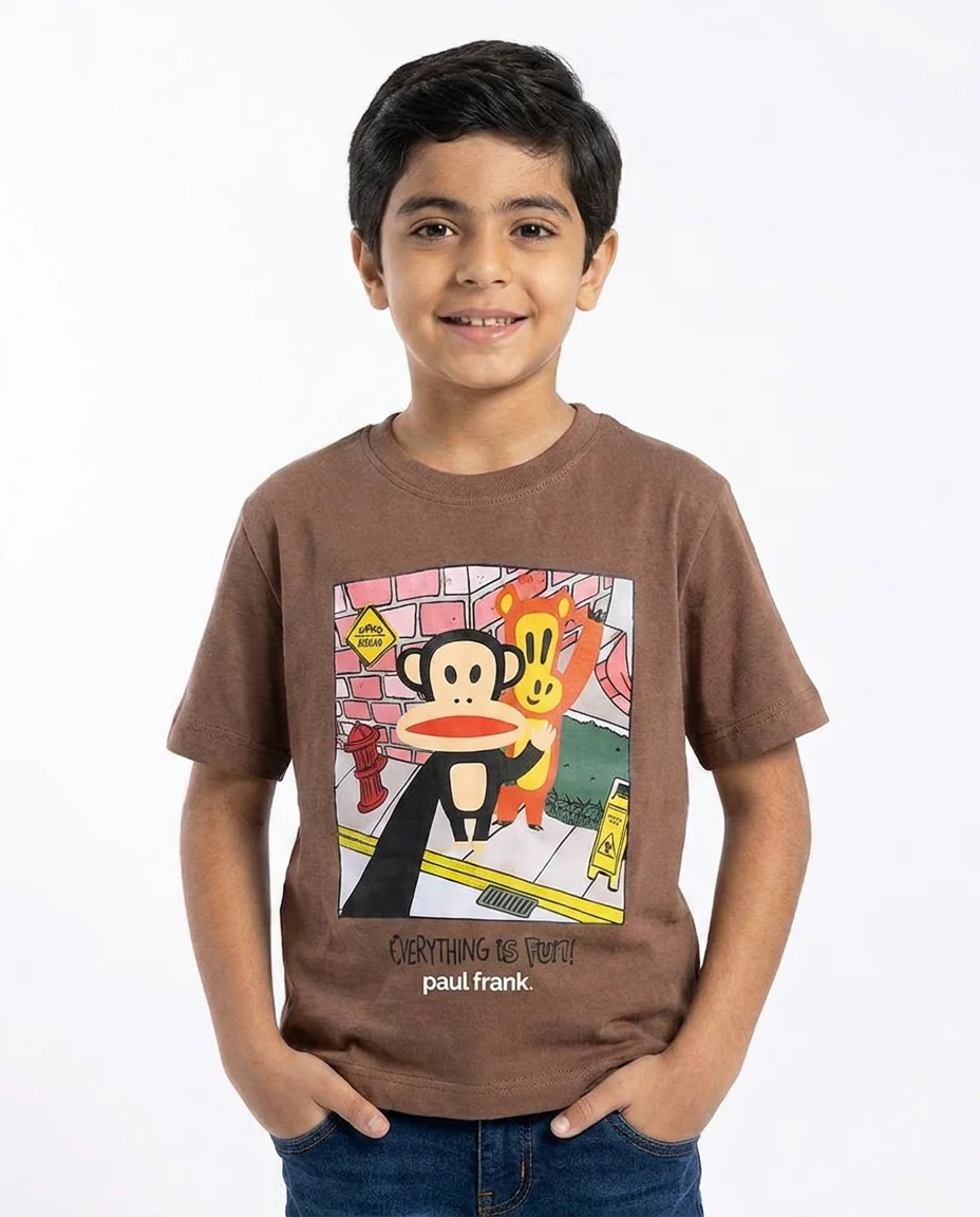 Boys Printed Paul Frank Half Sleeves T-shirt