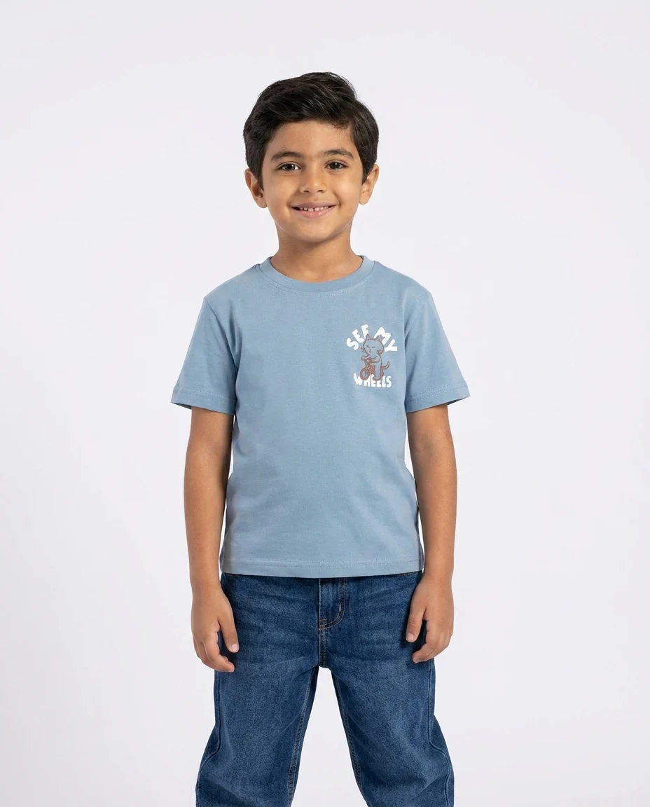 Boys Printed See My Wheels Half Sleeves T-shirt