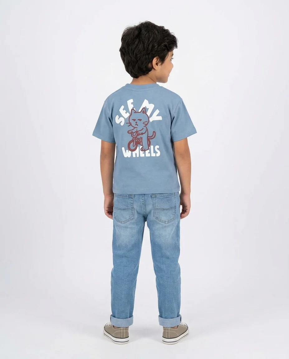 Boys Printed See My Wheels Half Sleeves T-shirt - Image 2