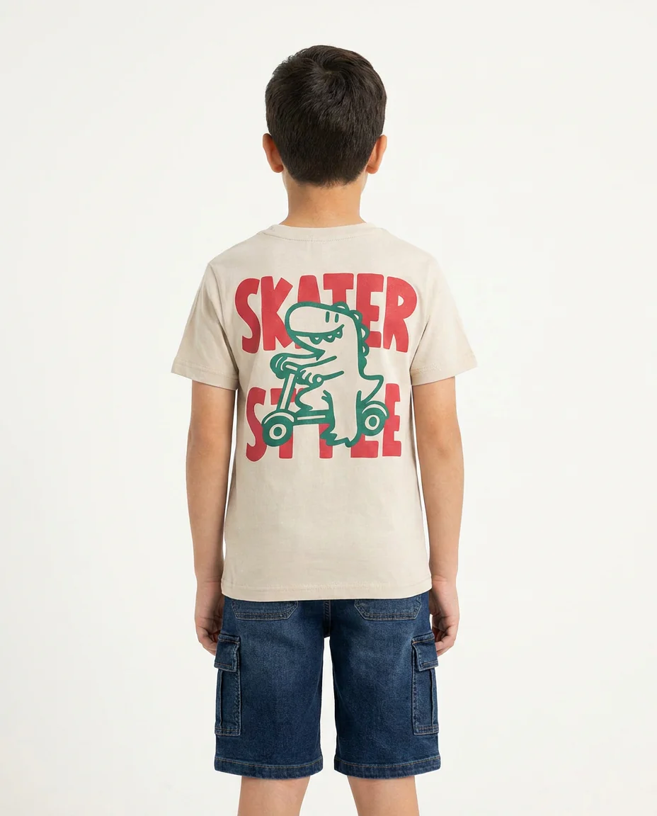 Boys Printed Skater Half Sleeves T-shirt - Image 2
