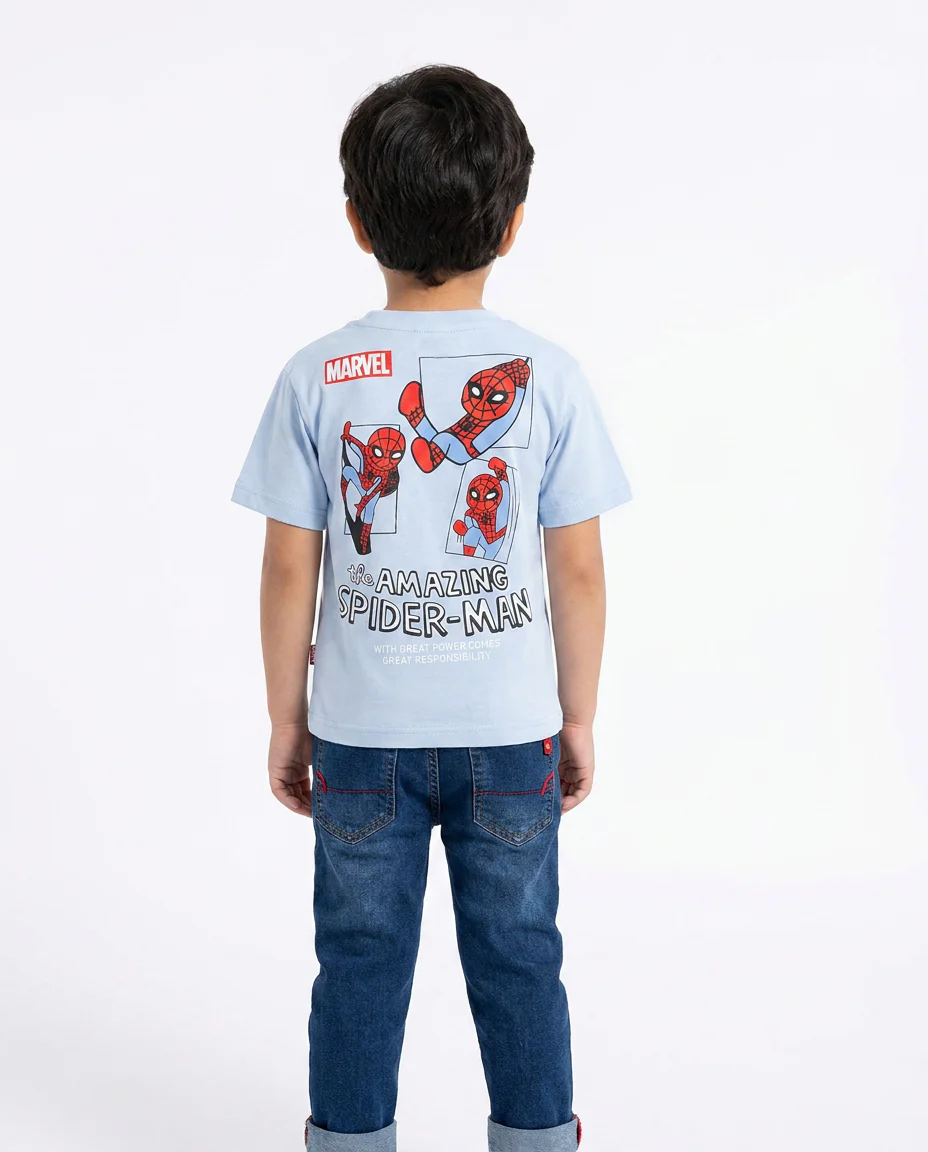 Boys Printed Spider Man Half Sleeves T-shirt - Image 2