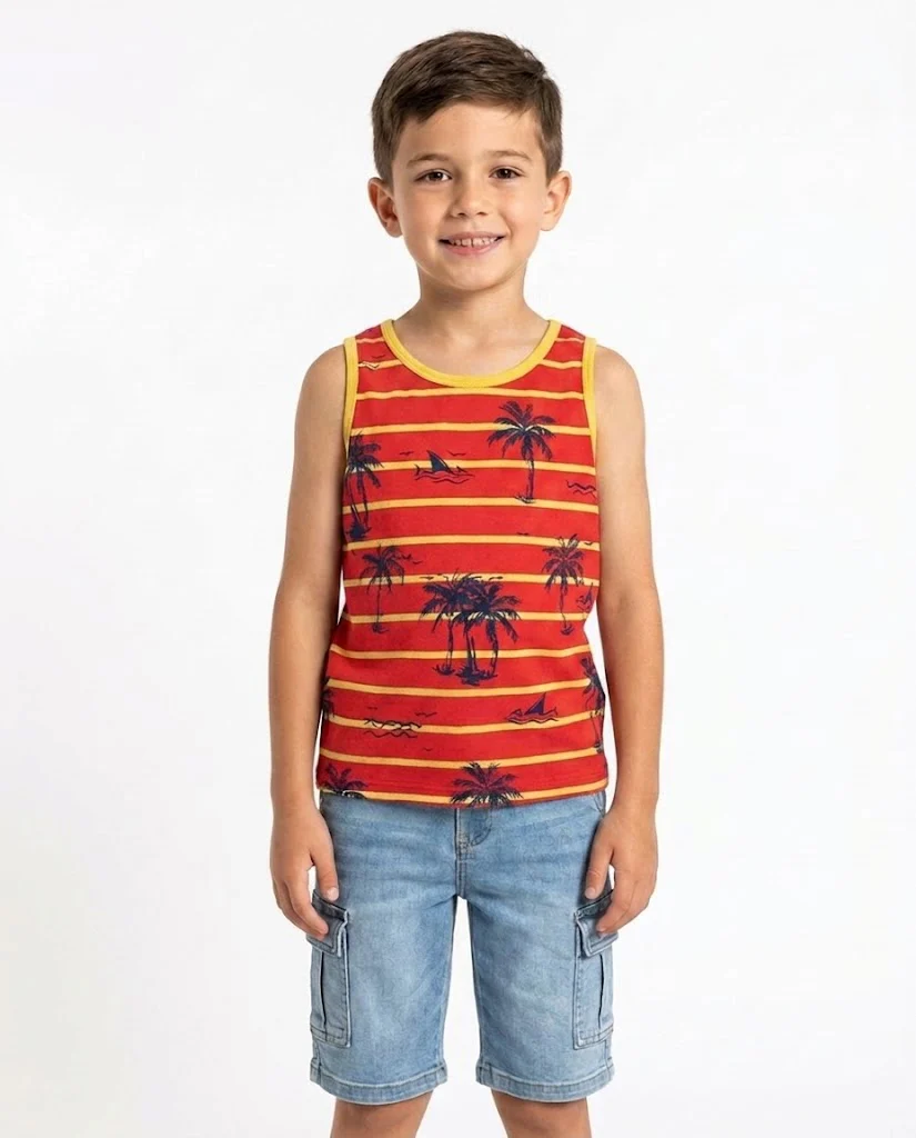 Boys Stripped Cut T-Shirt