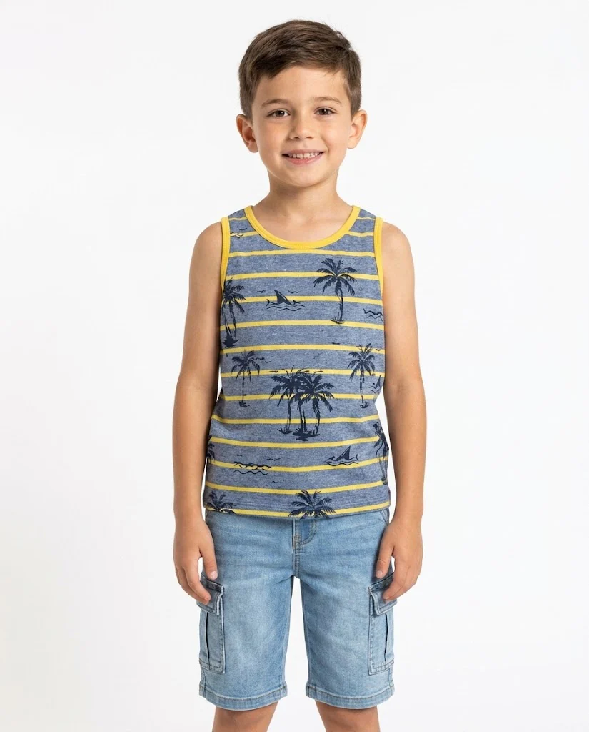 Boys Stripped Cut T-Shirt - Image 2