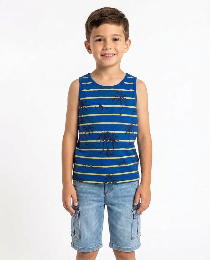 Boys Stripped Cut T-Shirt - Image 3