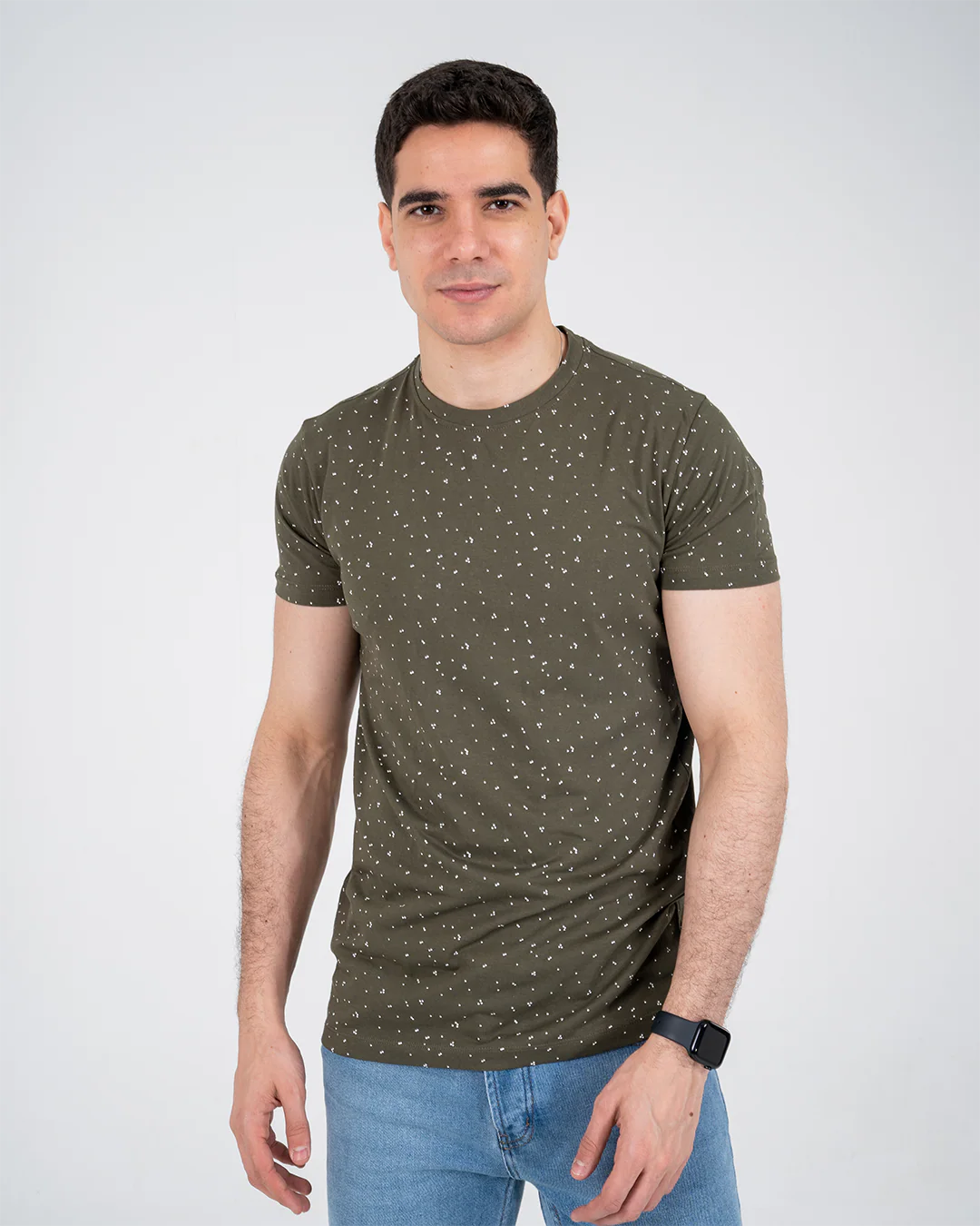 Dot Printed Mens Short Sleeve T-shirt - Image 5