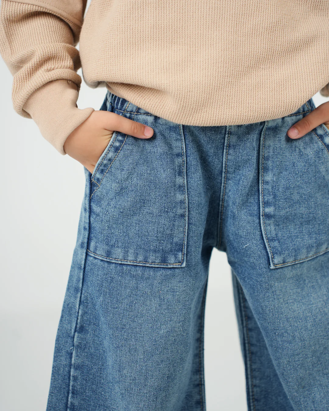 Girl Wide Leg Denim Pants - Image 9