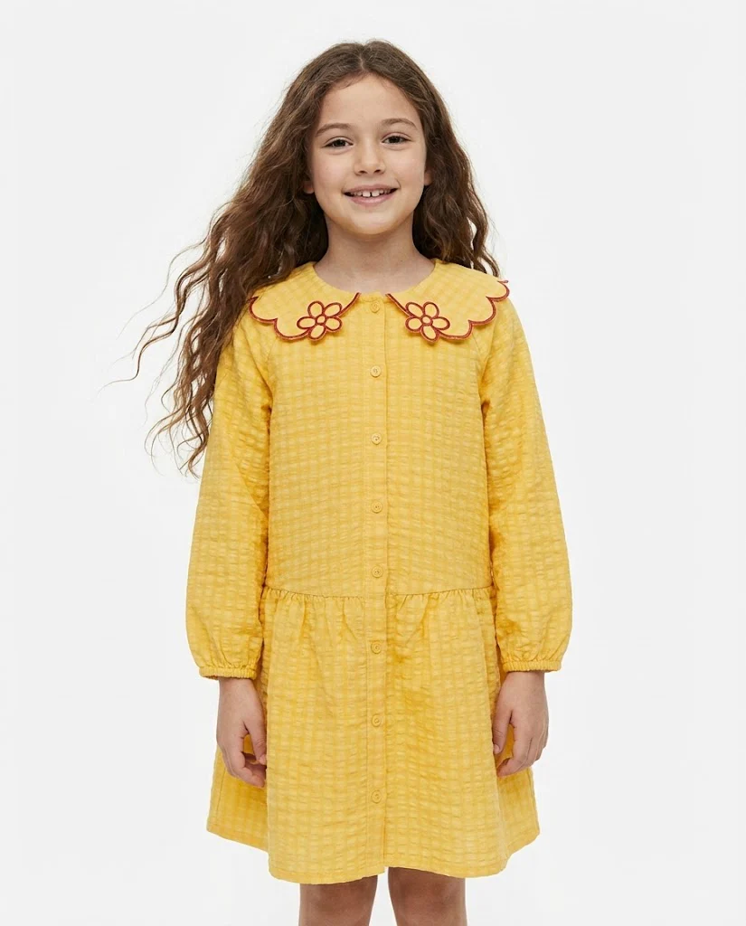 Girls Embroidered Dress - Image 2