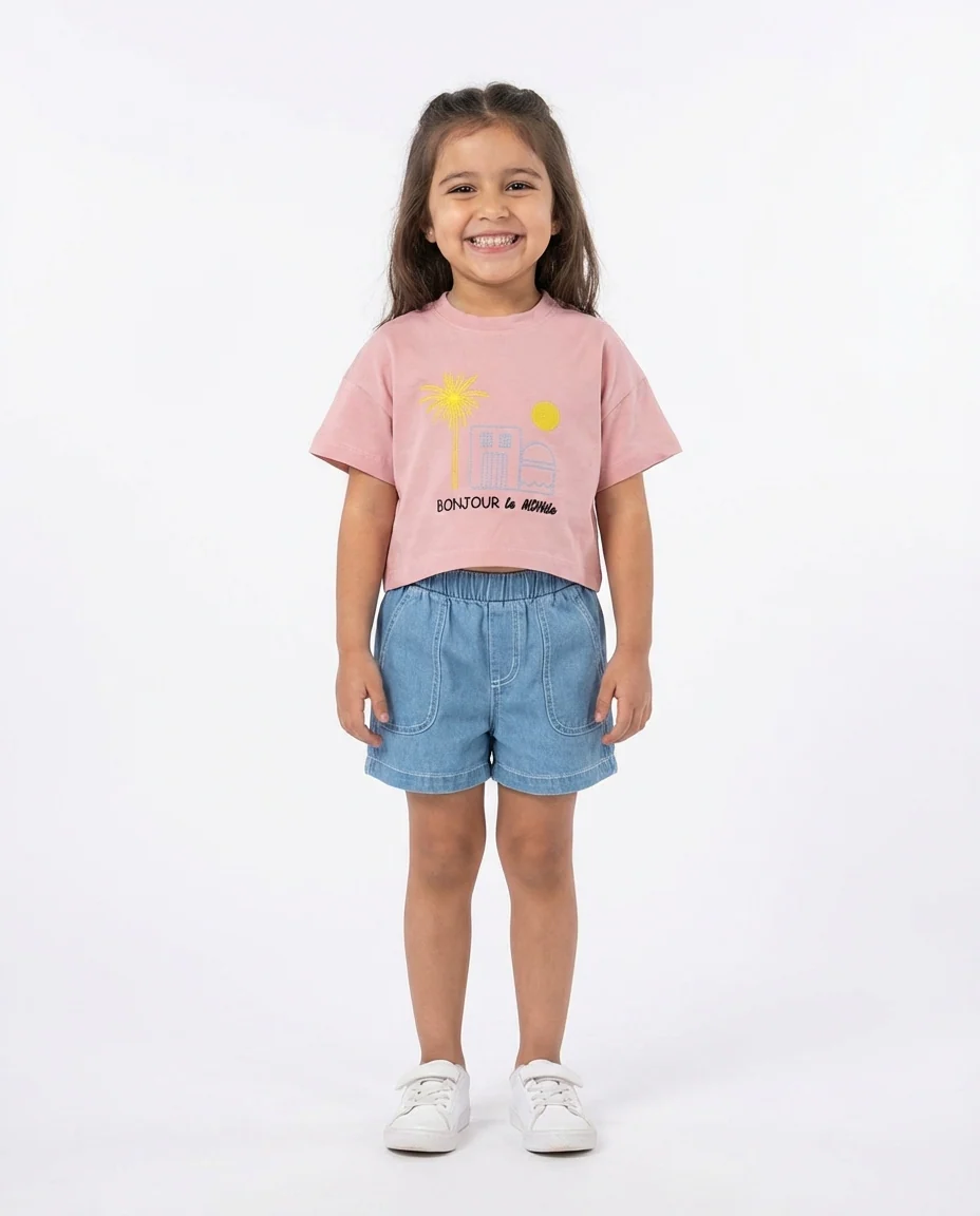 Girls Embroidered Japonese T-Shirt