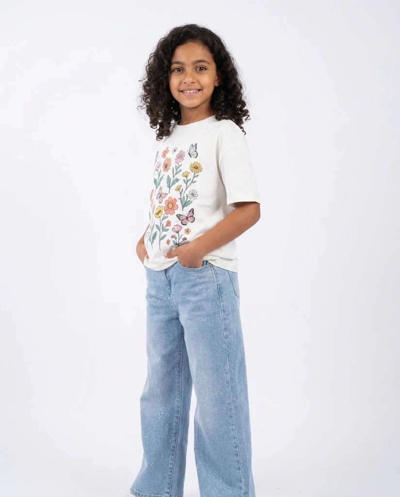 Girls Jeans Wide Leg Pant - Image 3