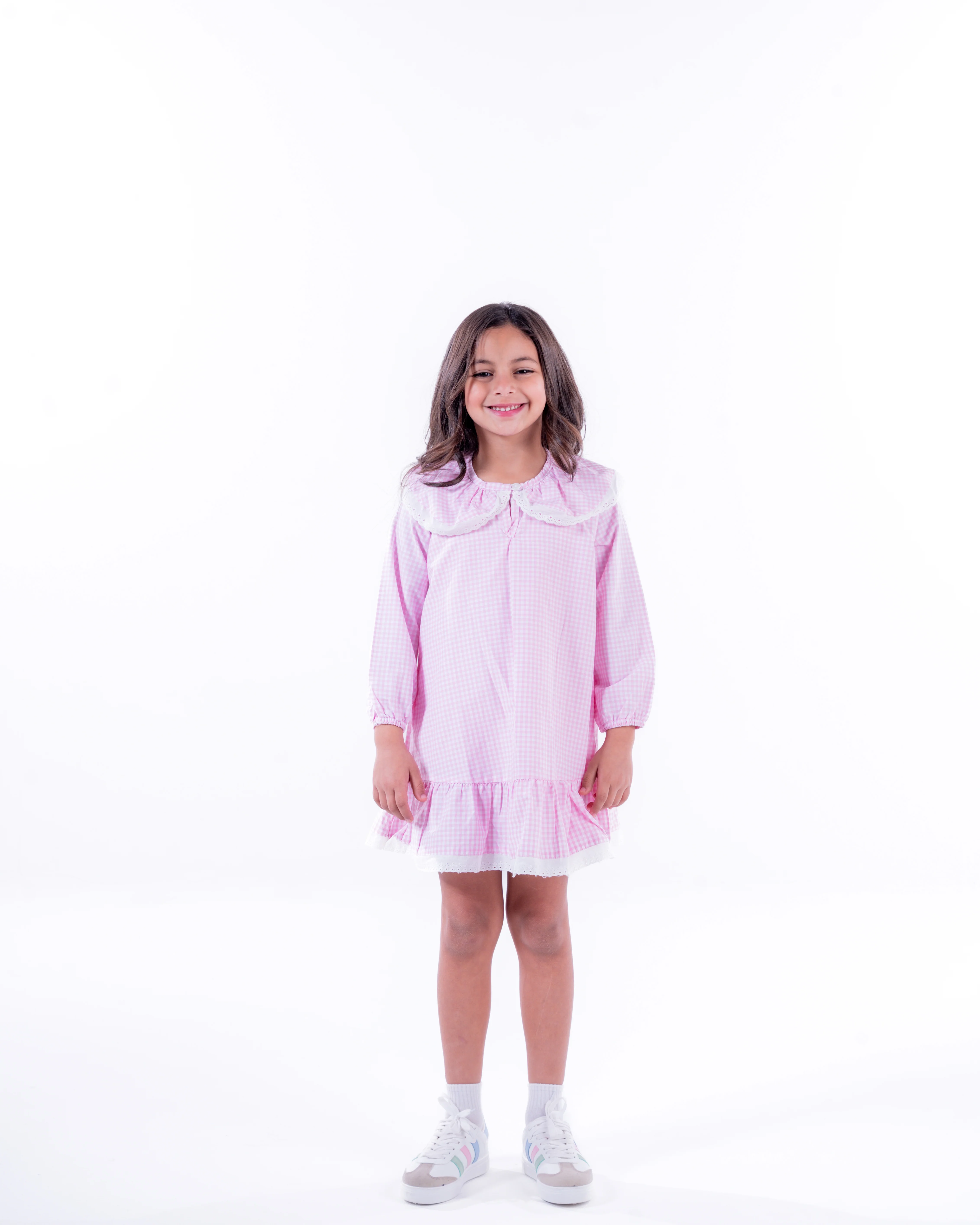 Girls Plaid Long Sleeves Dress