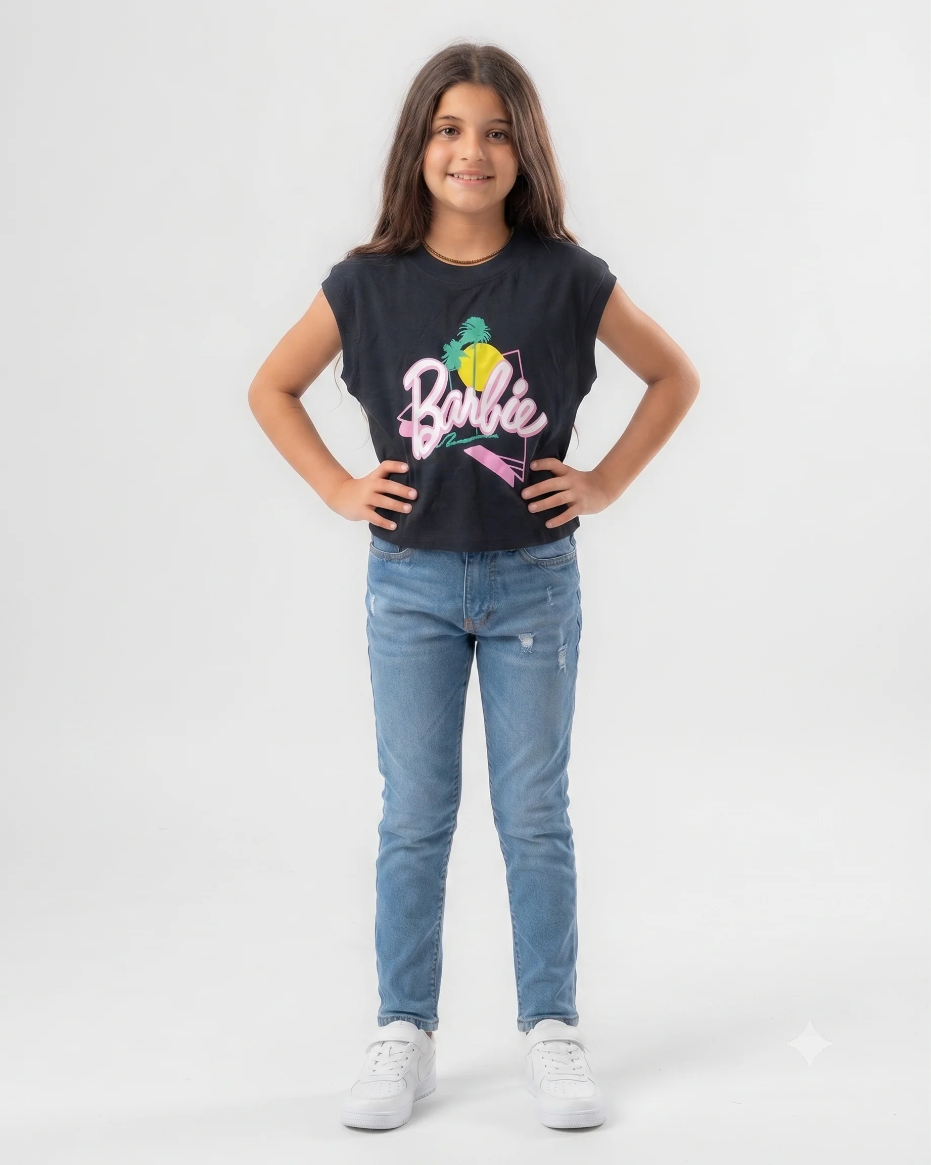 Girls Printed Barbie Cut T-Shirt - Image 2