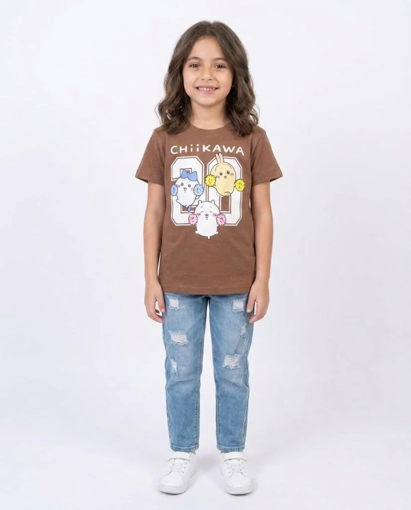 Girls Printed Chiikawa Half Sleeves T-shirt - Image 2