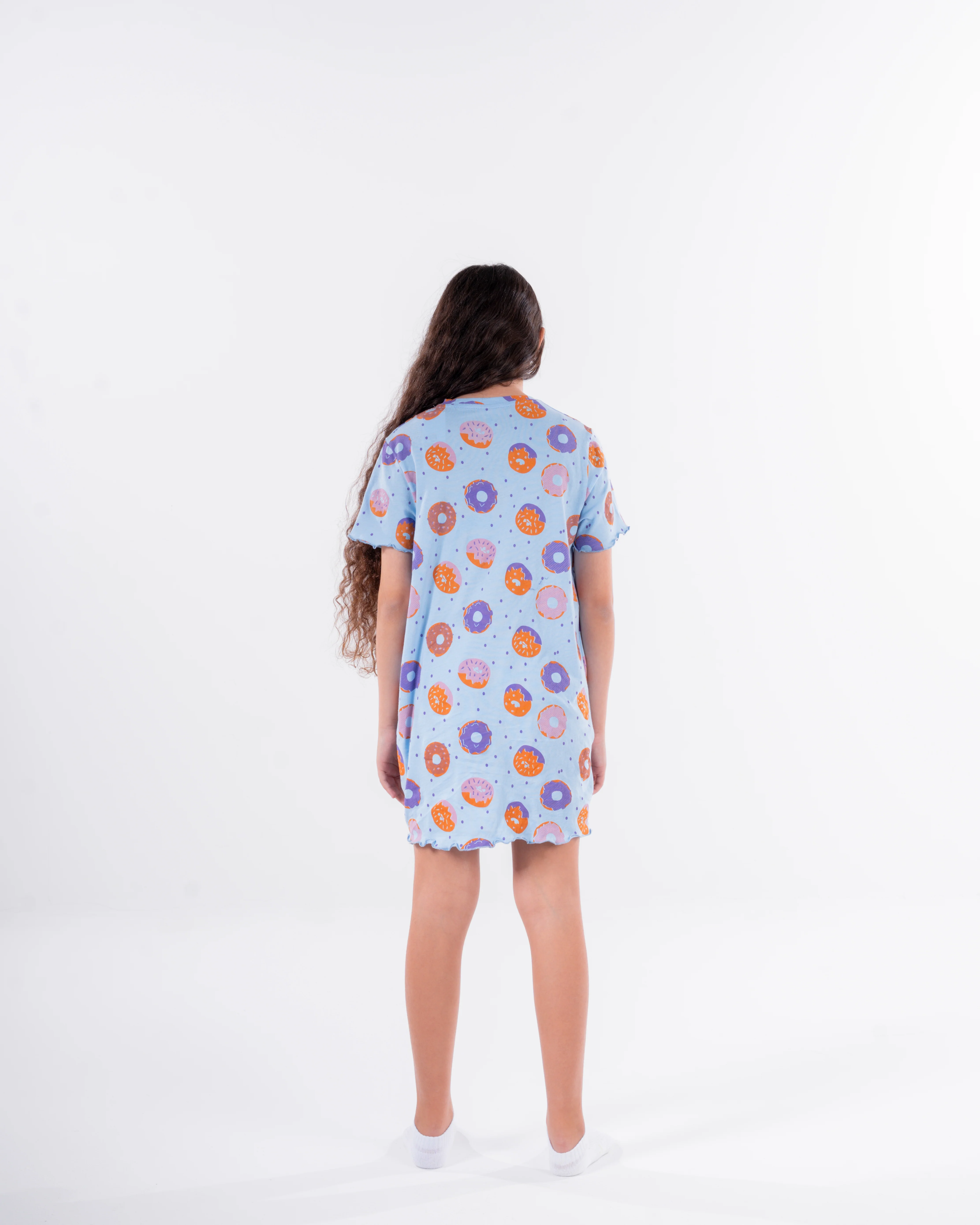 Girls Printed Dounts Nightgown - Image 2