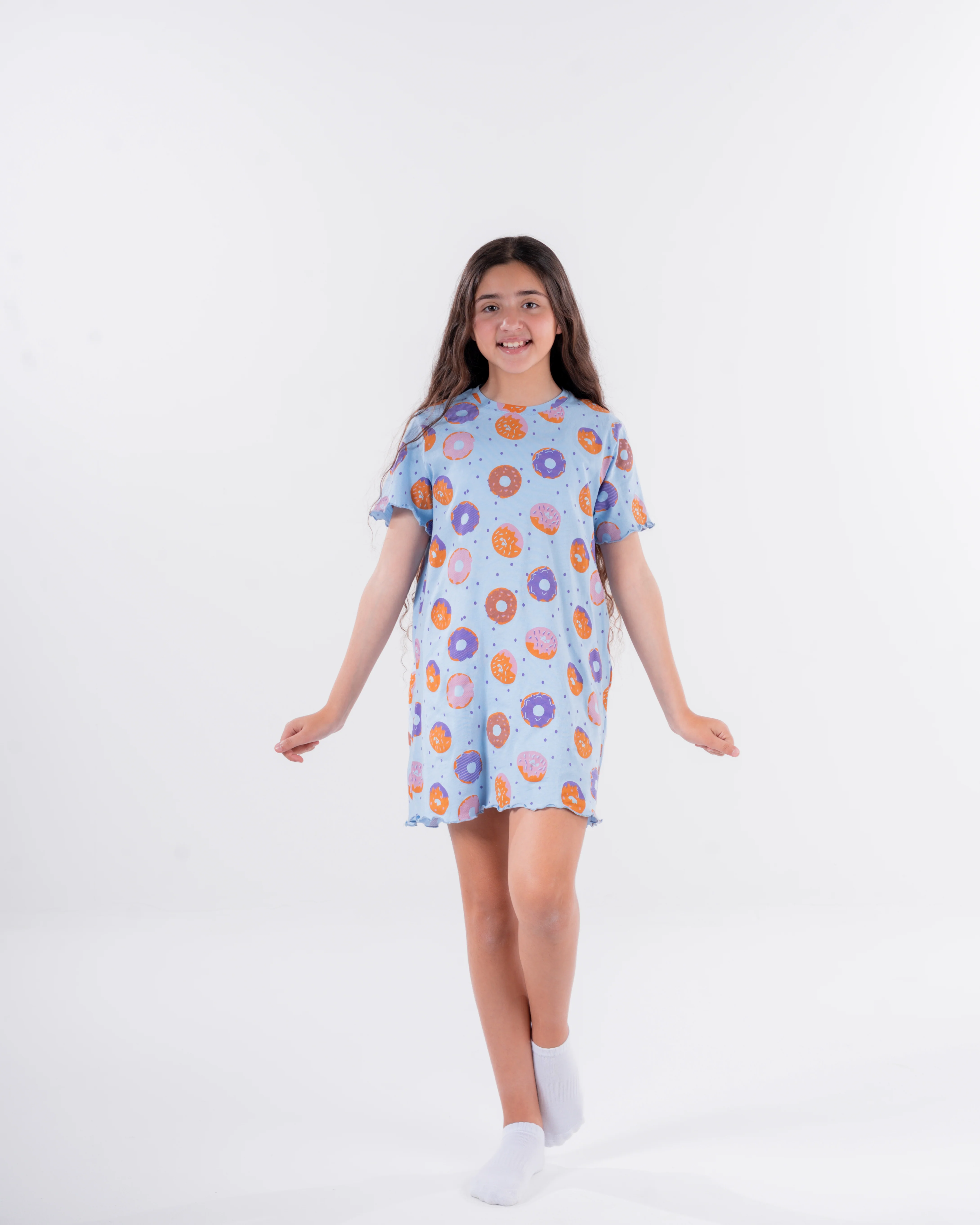 Girls Printed Dounts Nightgown - Image 6