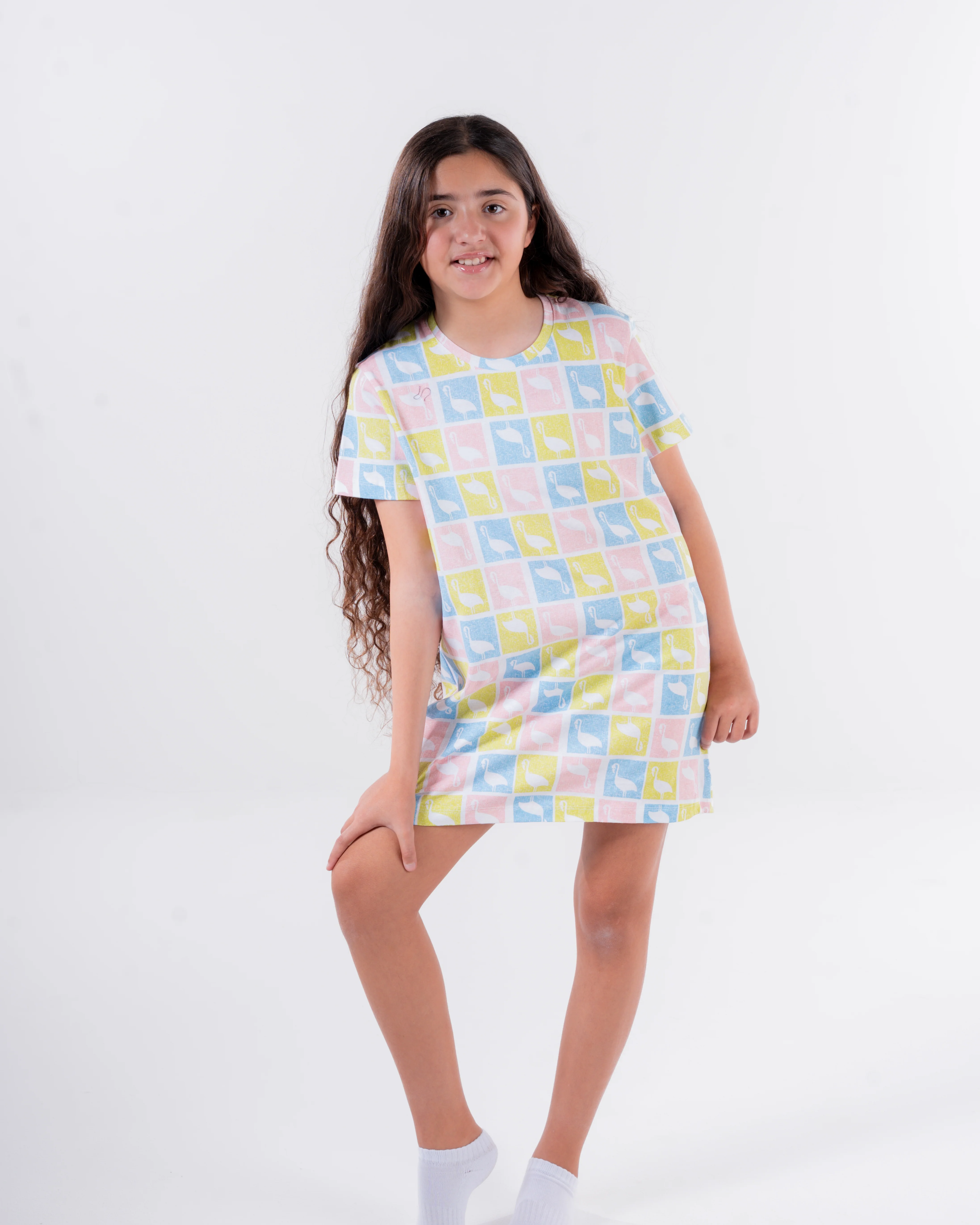 Girls Printed Flamingo Nightgown - Image 2