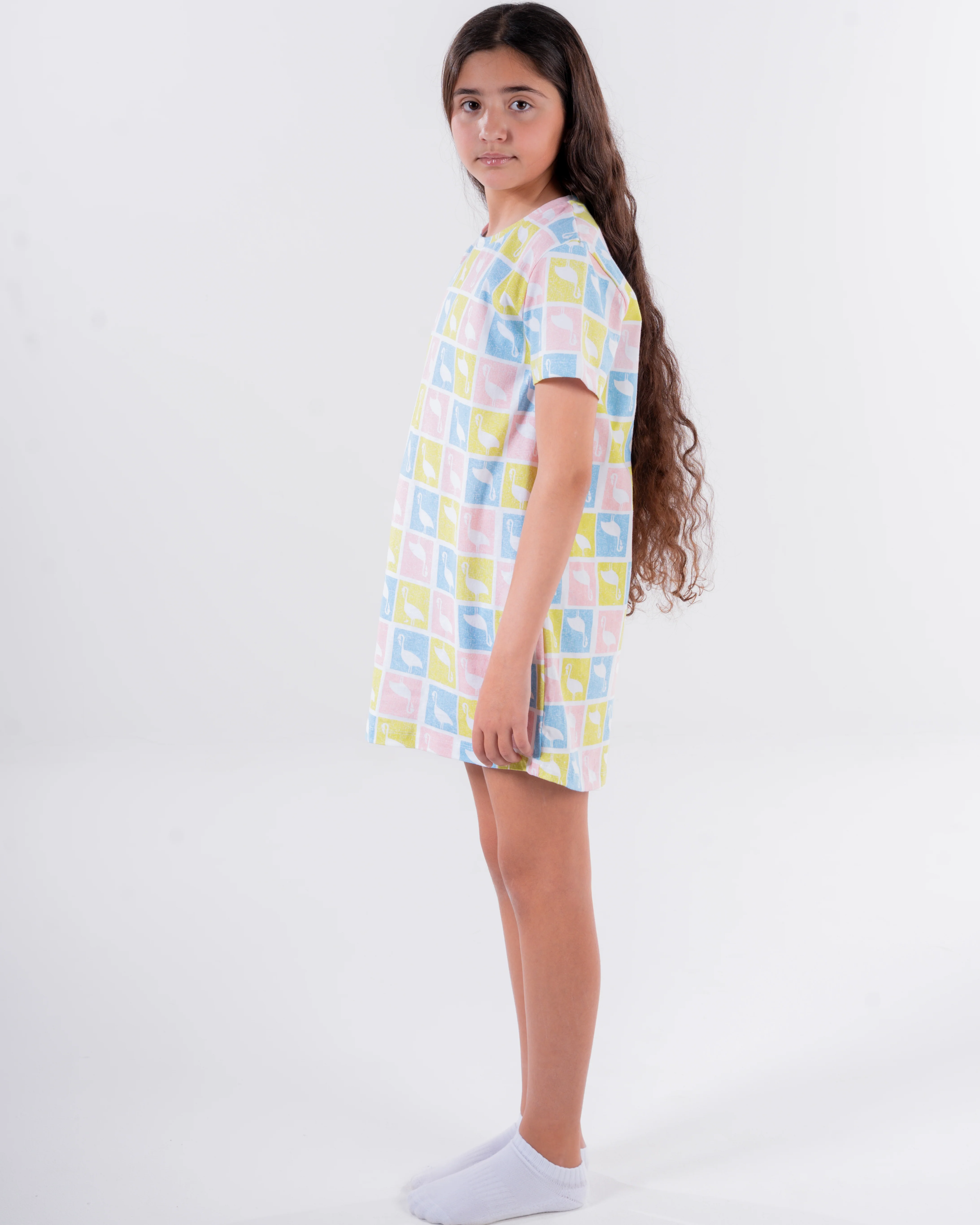 Girls Printed Flamingo Nightgown - Image 3