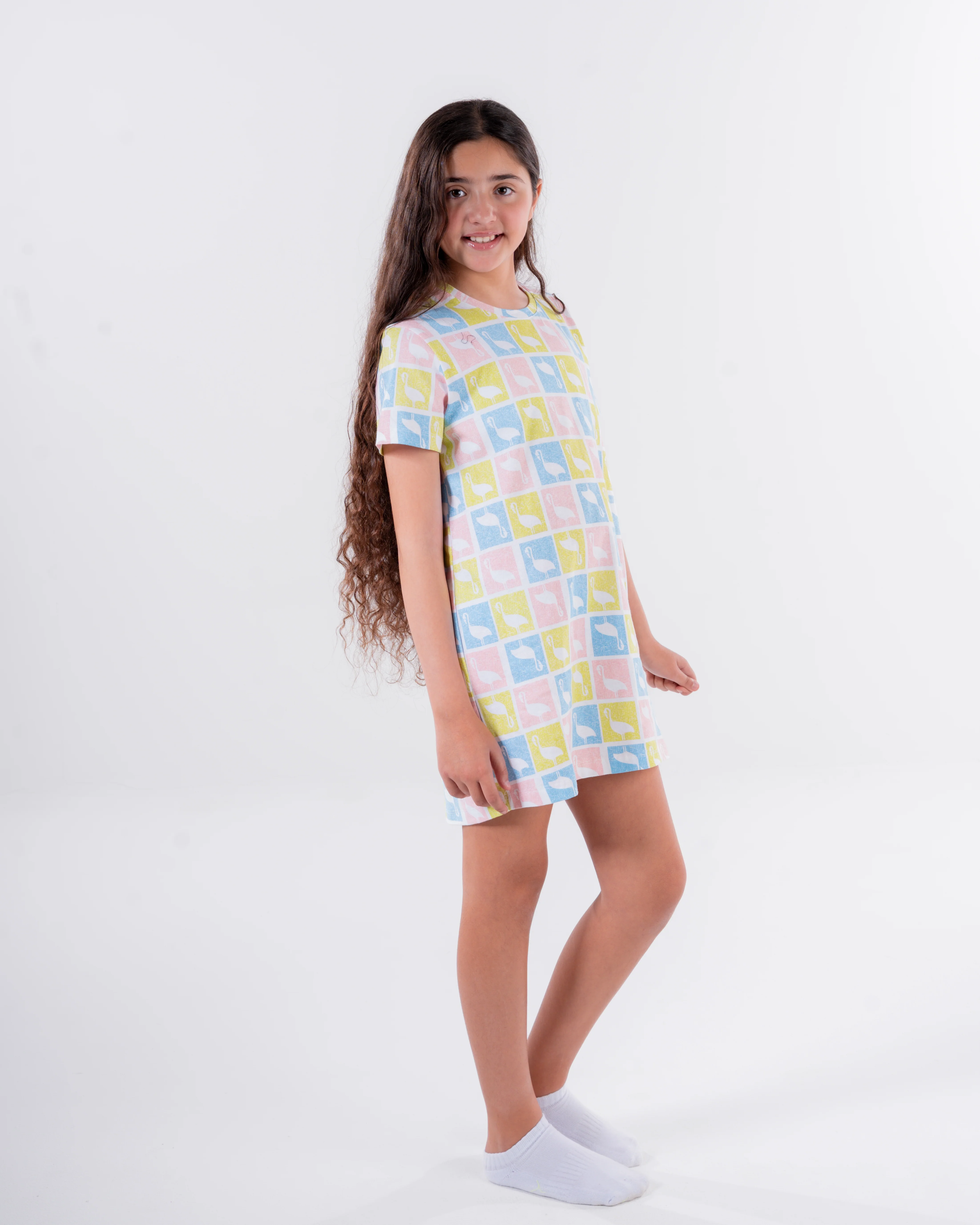 Girls Printed Flamingo Nightgown - Image 4