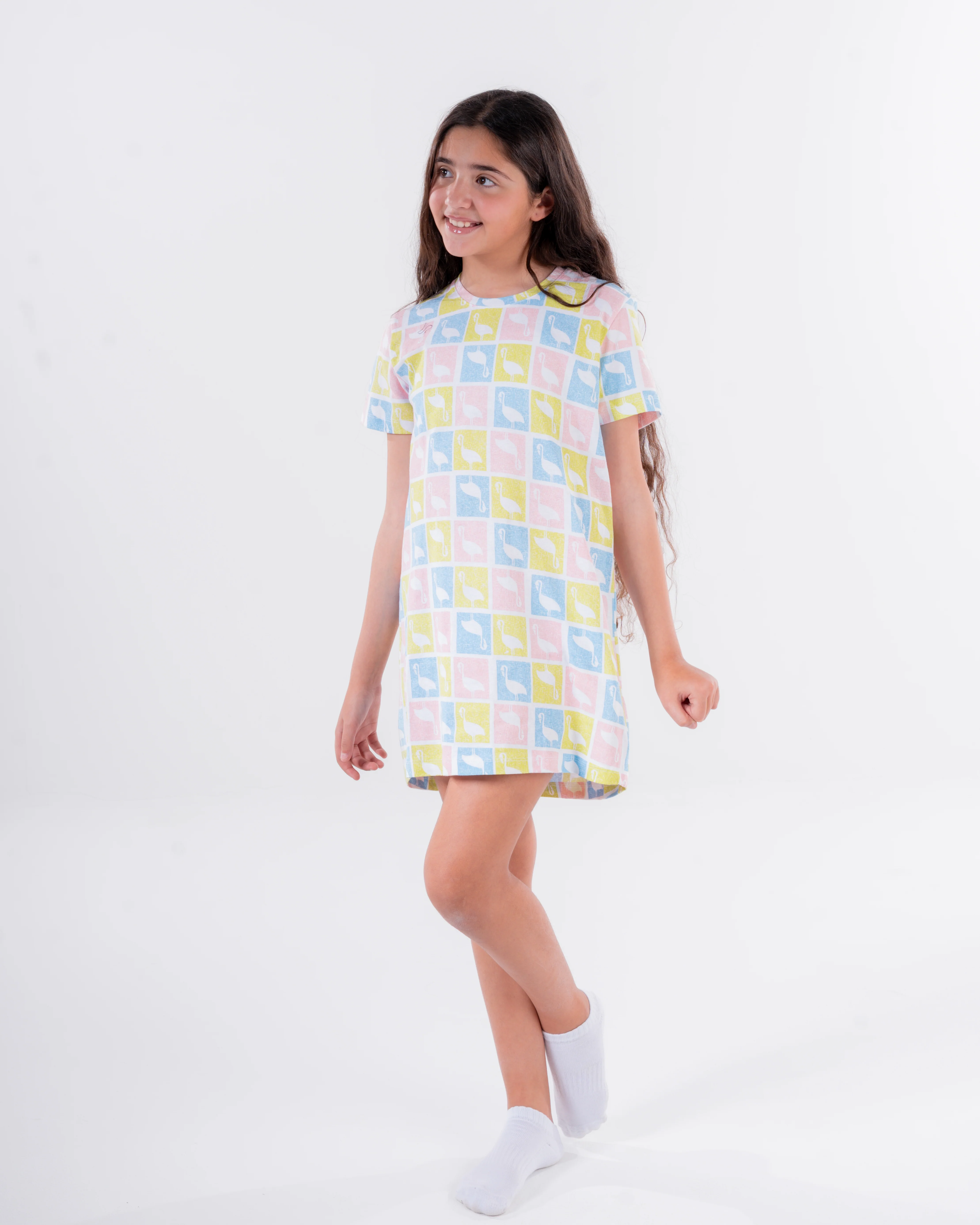 Girls Printed Flamingo Nightgown - Image 6