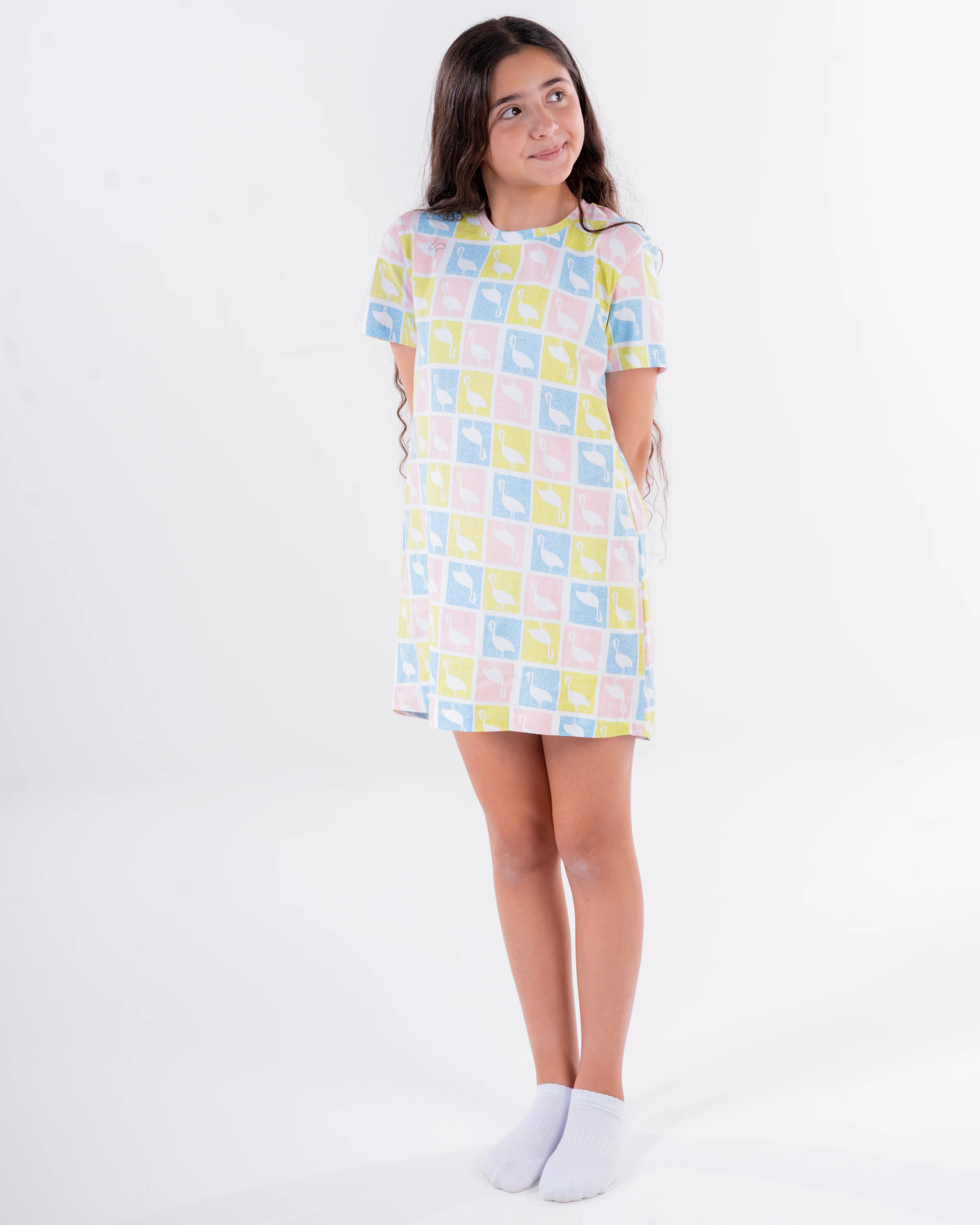 Girls Printed Flamingo Nightgown - Image 7