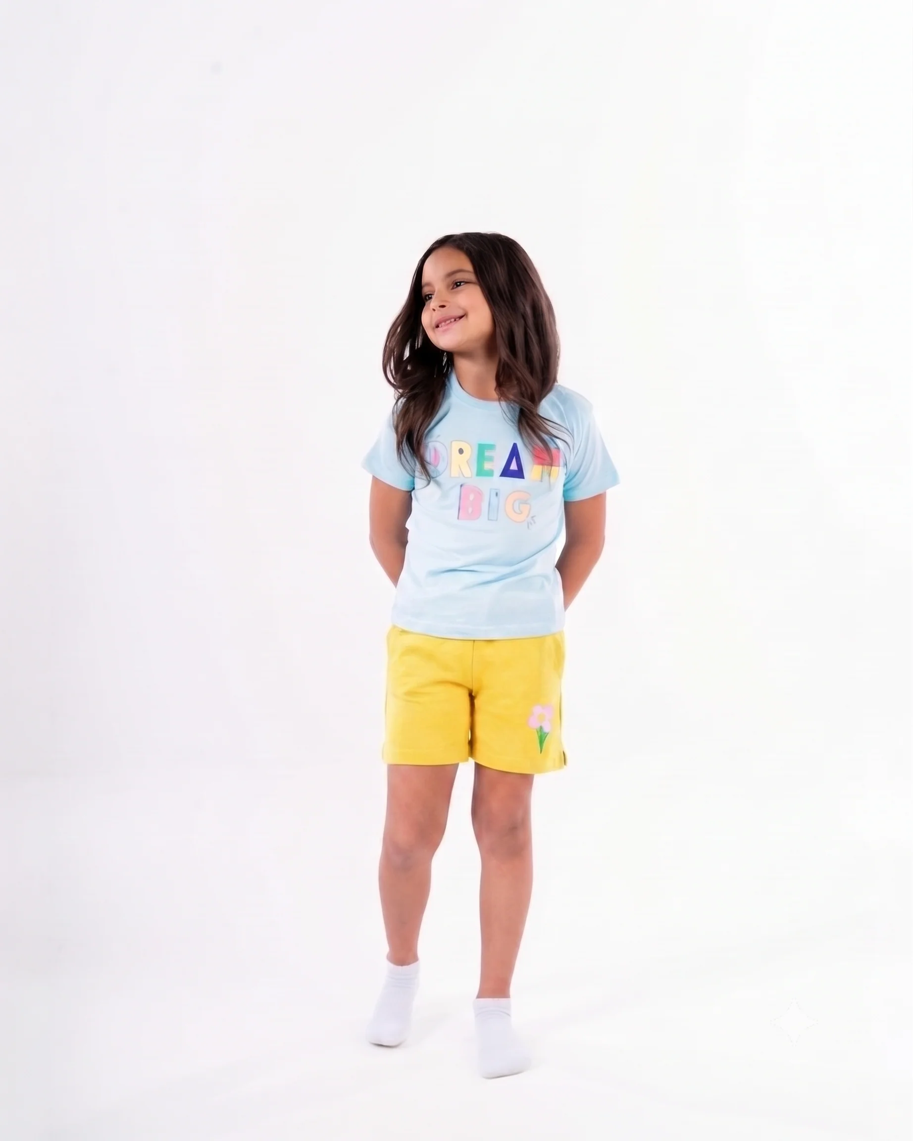 Girls Printed Flower Short - Image 2