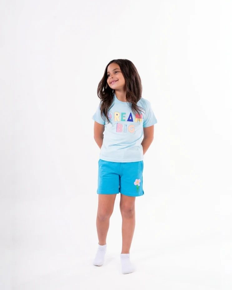 Girls Printed Flower Short - Image 3