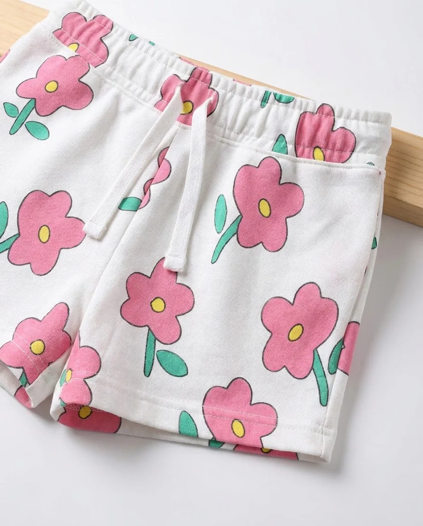 Girls Printed Flowers Short - Image 2