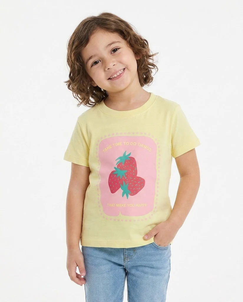 Girls Printed Half Sleeves T-shirt