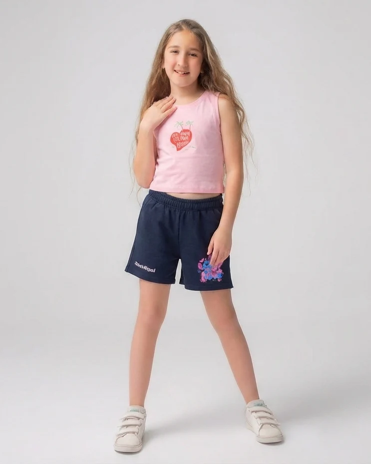 Girls Printed Heart Cut T-Shirt