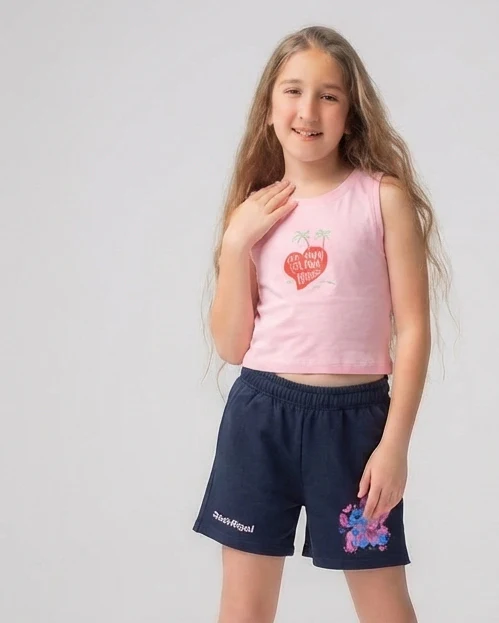 Girls Printed Heart Cut T-Shirt - Image 2