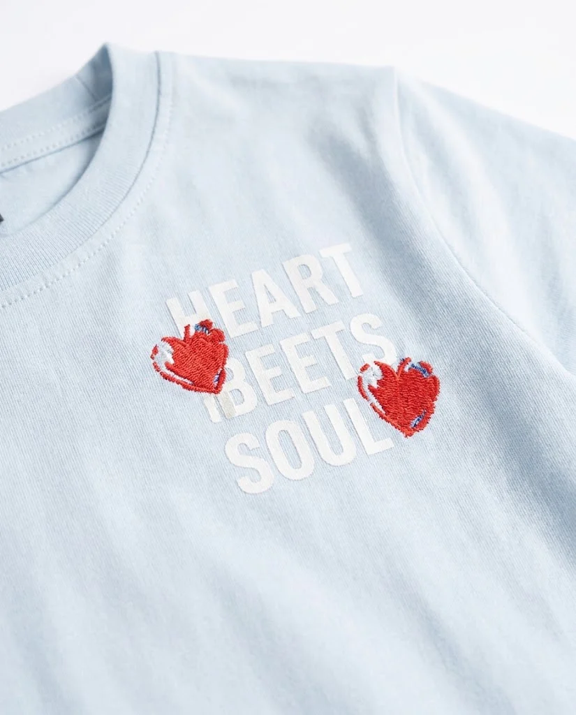 Girls Printed Heart Meet Soul Half Sleeves T-shirt - Image 2