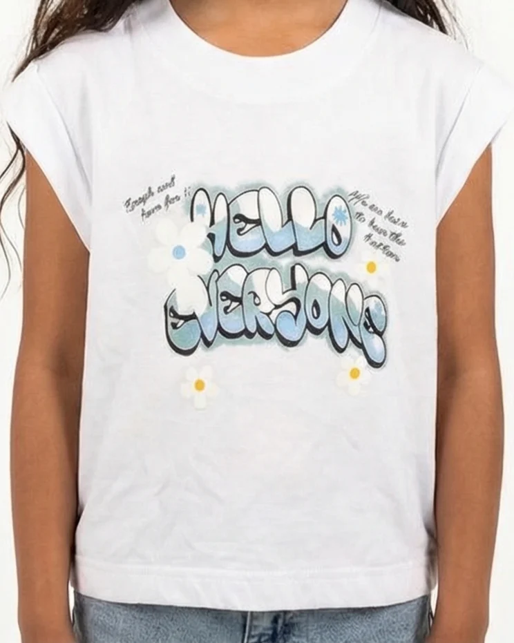 Girls Printed Hellow Cut T-Shirt - Image 2