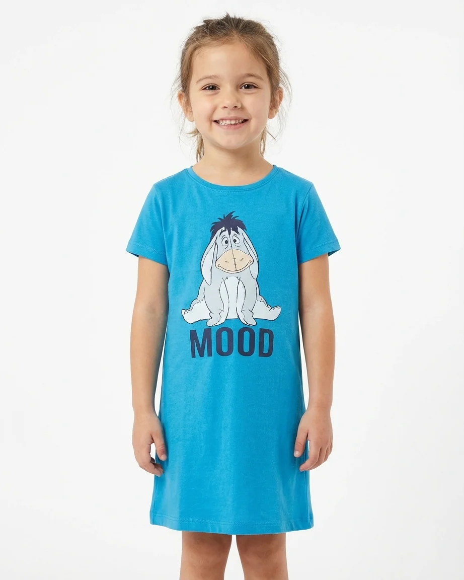 Girls Printed Mood Half Sleeves Nightgown