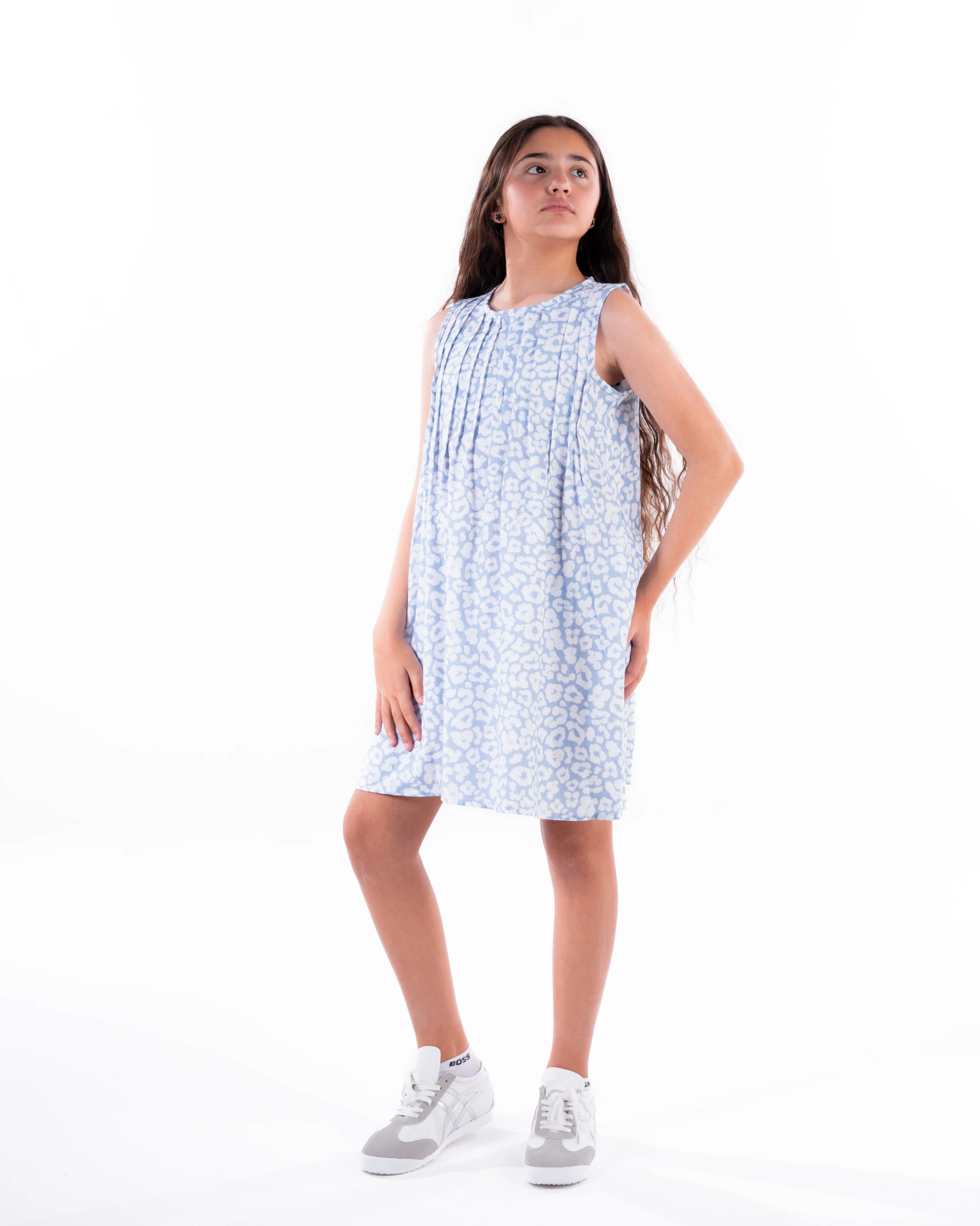 Girls Printed Sleeveless Dress - Image 7