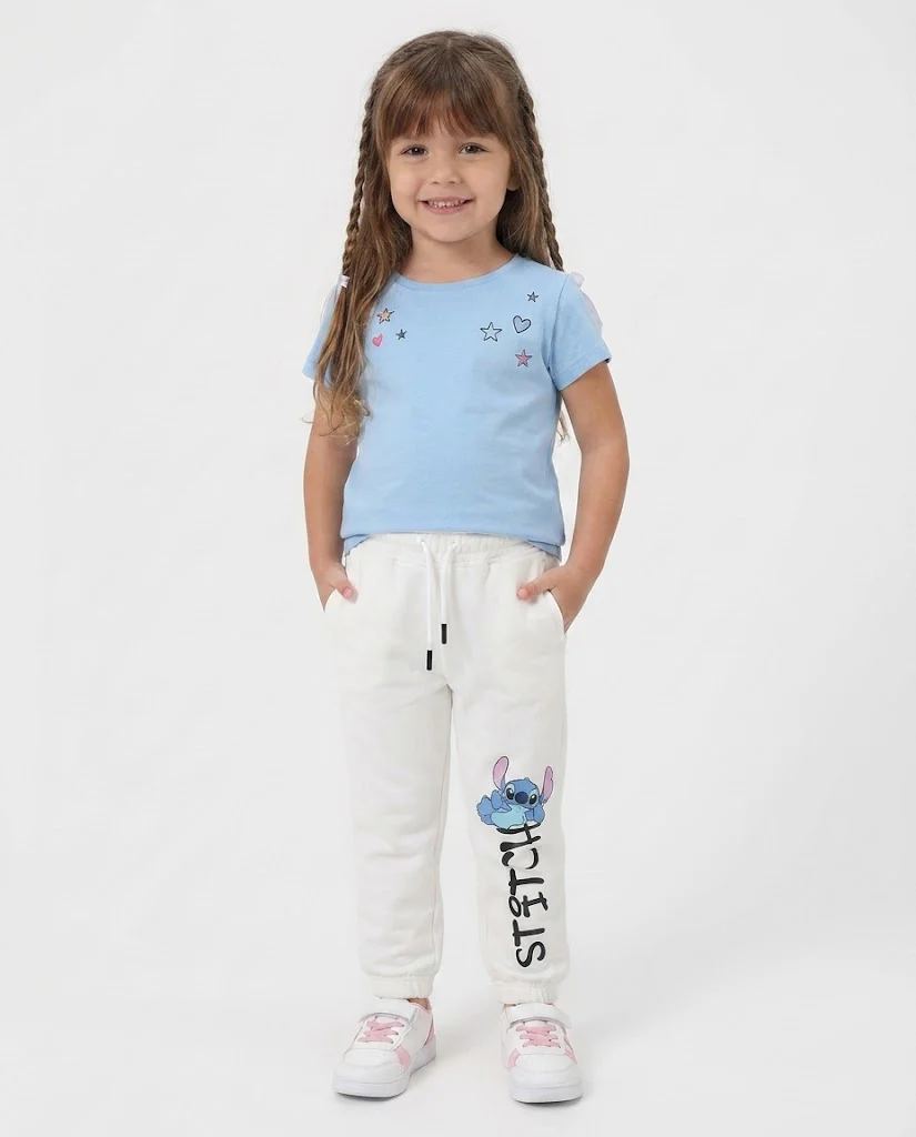 Girls Printed Stitch Summer Melton Pant - Image 2