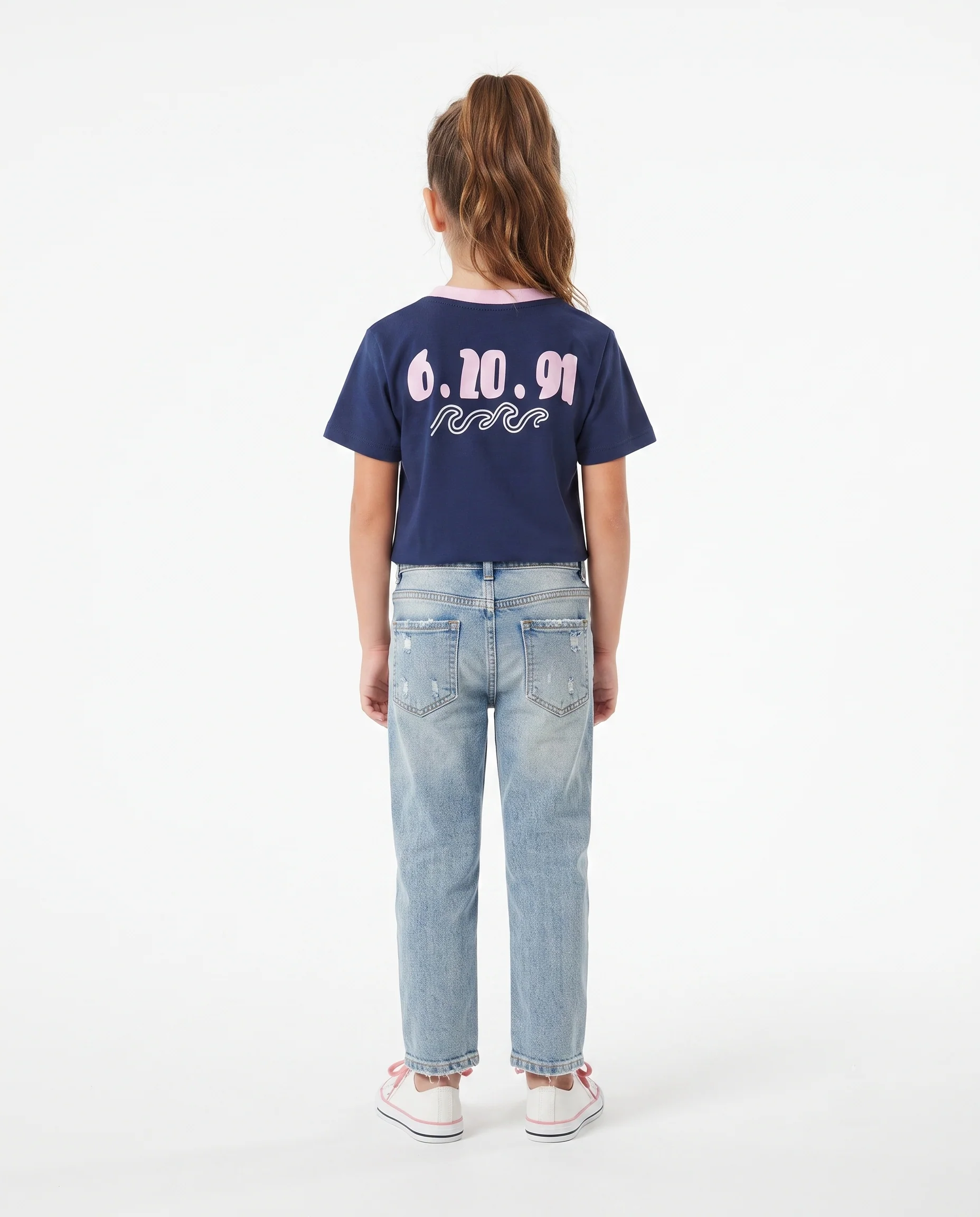 Girls Ptinted Ocean CallIng Half Sleeves T-shirt - Image 3