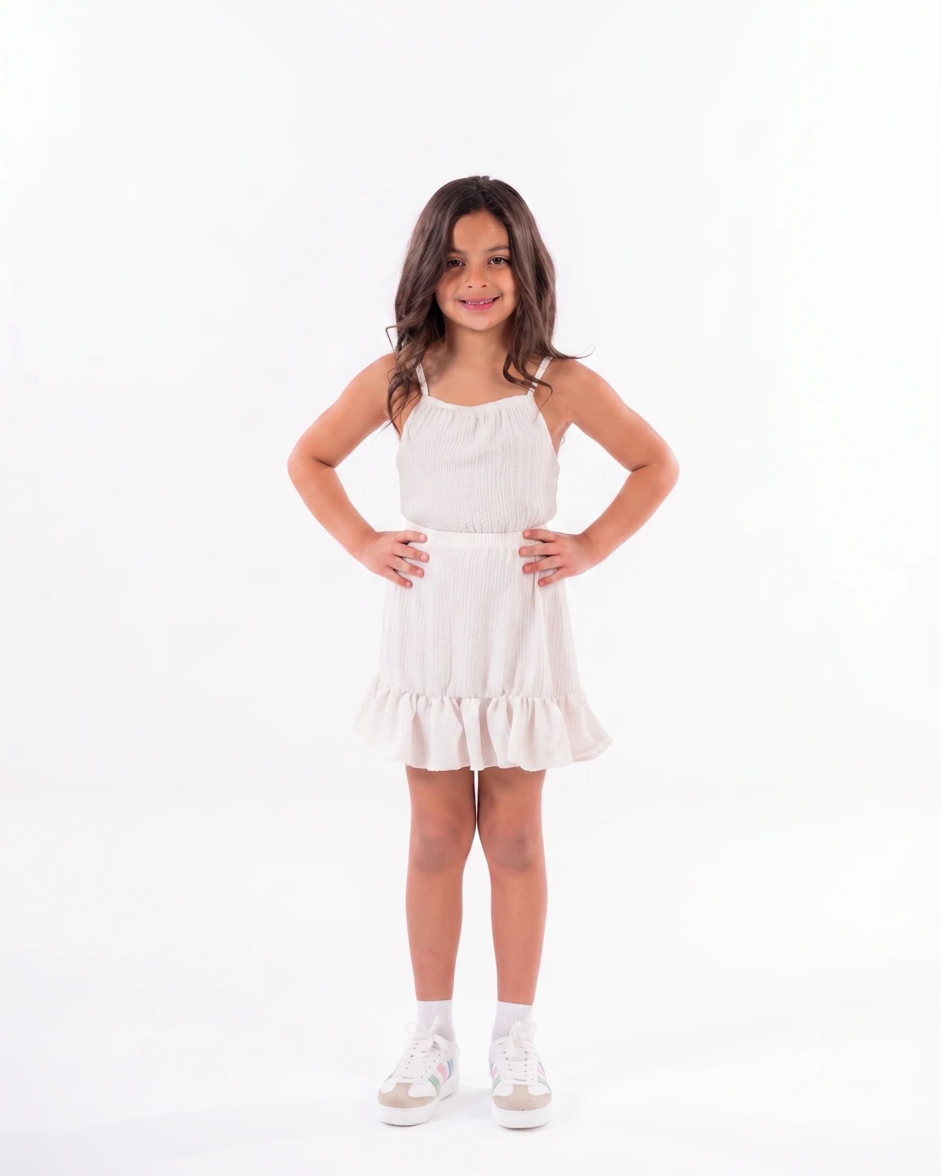 Girls Stripped Sleevels Dress - Image 2
