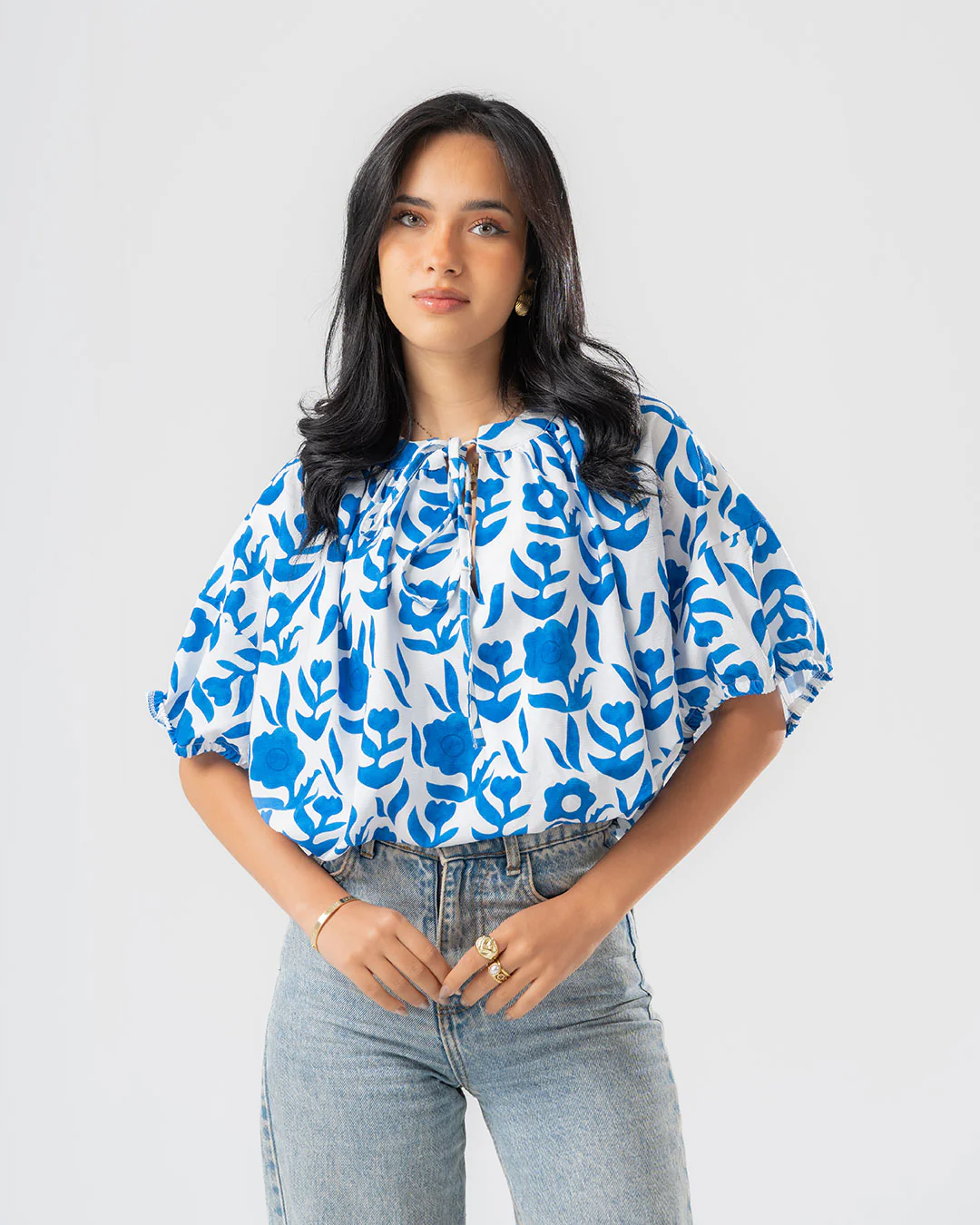 Half Sleeves Casual Blouse - Image 3