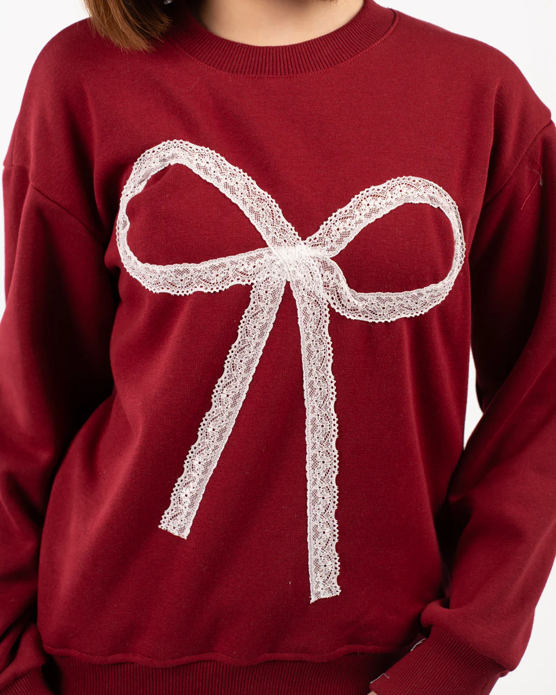 Lace Ribbon Girl SweatShirt - Image 6