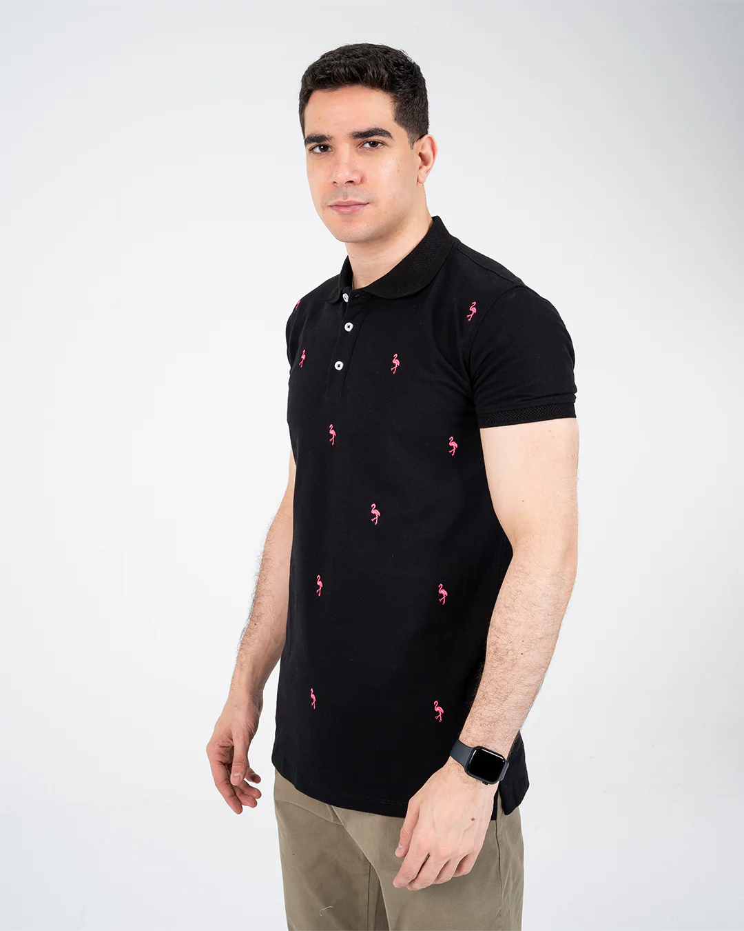 Men Half-Sleeves Polo T-shirt Embroidered - Image 2