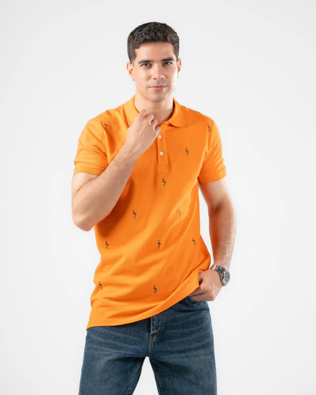 Men Half-Sleeves Polo T-shirt Embroidered - Image 3