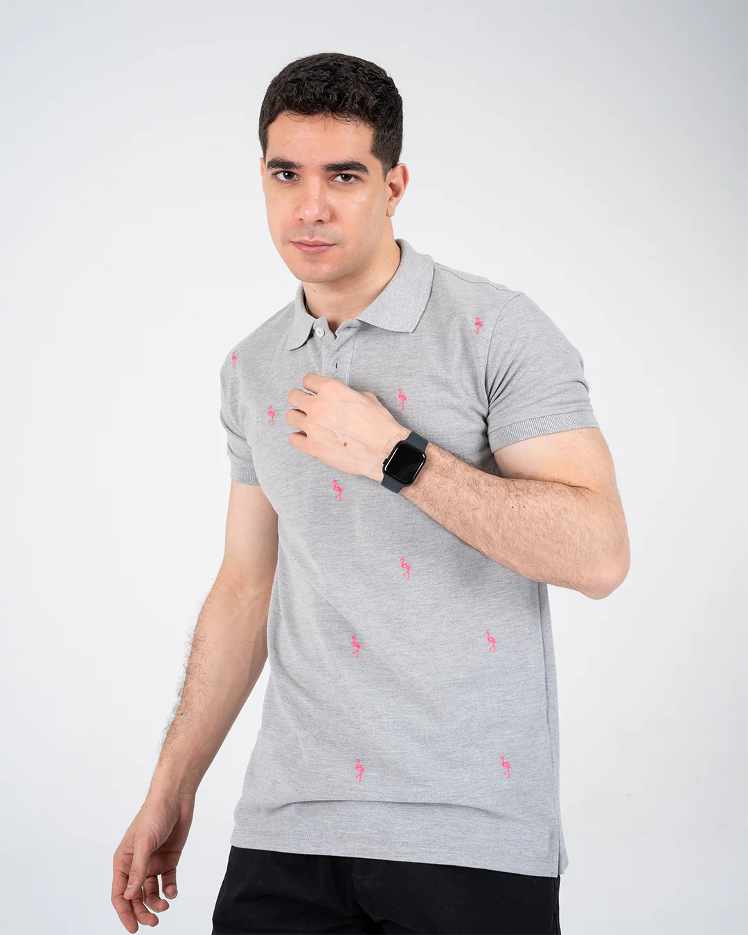 Men Half-Sleeves Polo T-shirt Embroidered - Image 7