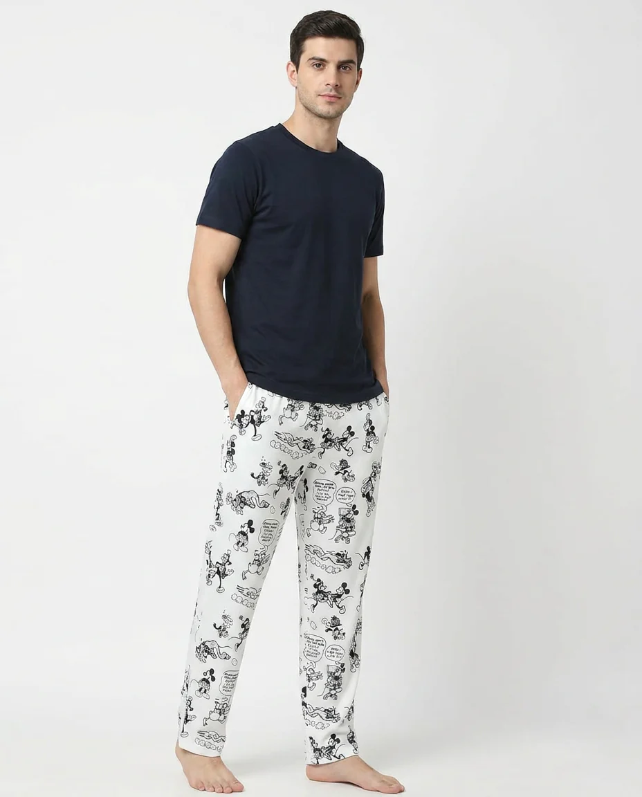 Men Half Sleeves Pyjama W/Printed Pant
