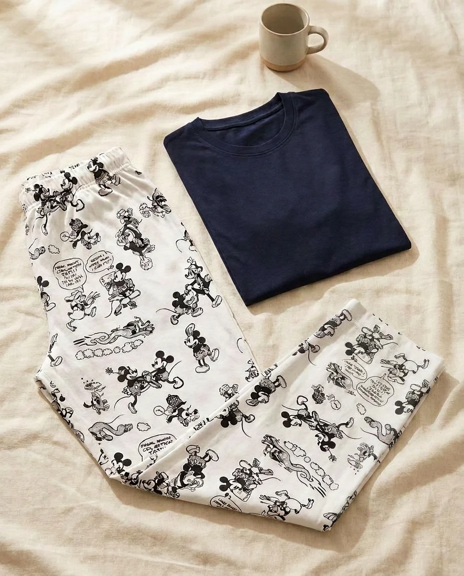 Men Half Sleeves Pyjama W/Printed Pant - Image 2