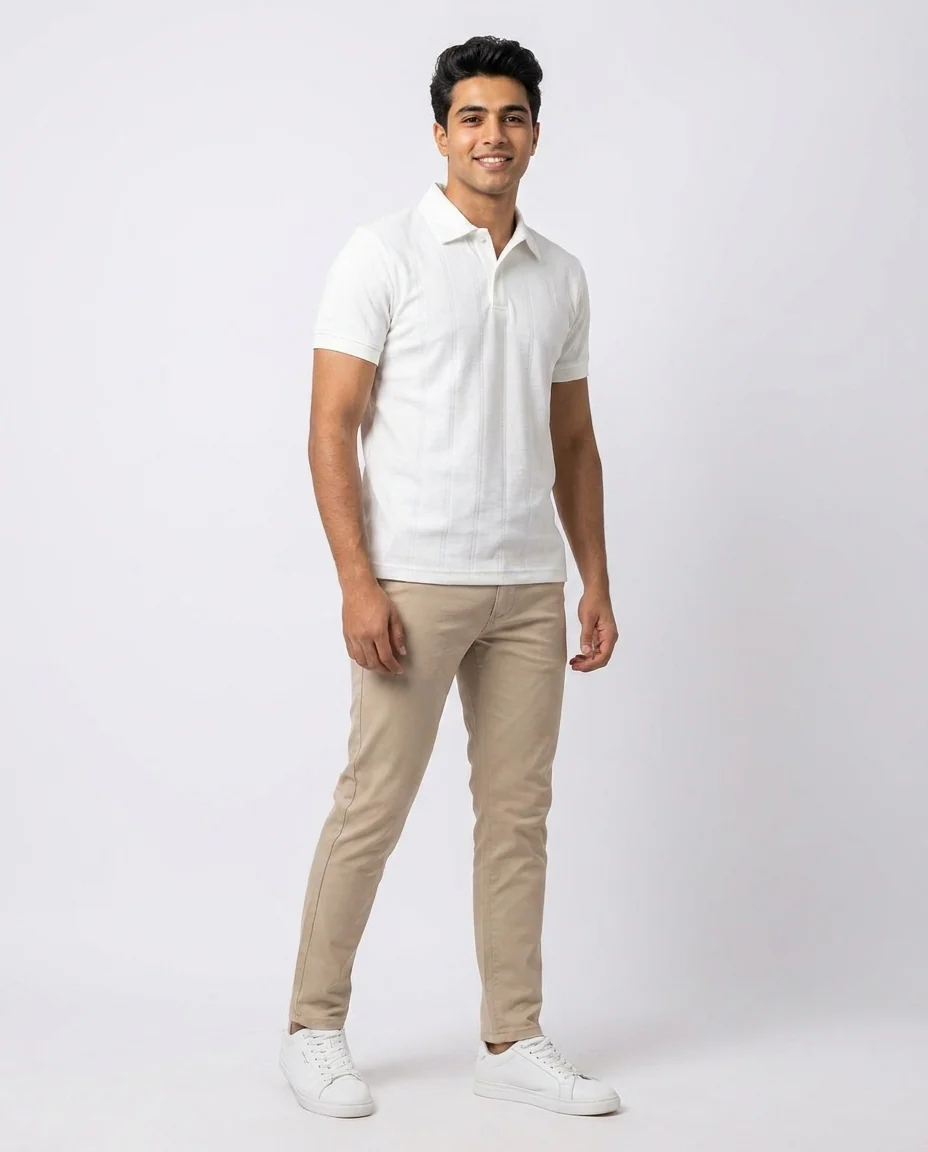 Men Jaqured Half SLeeves PoloT-shirt - Image 2